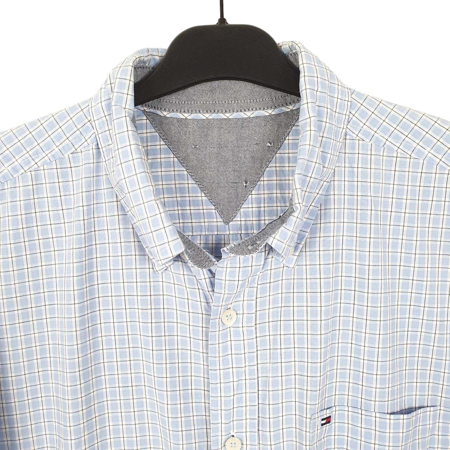 Tommy Hilfiger Short Sleeve Regular Fit Check Shirt Blue