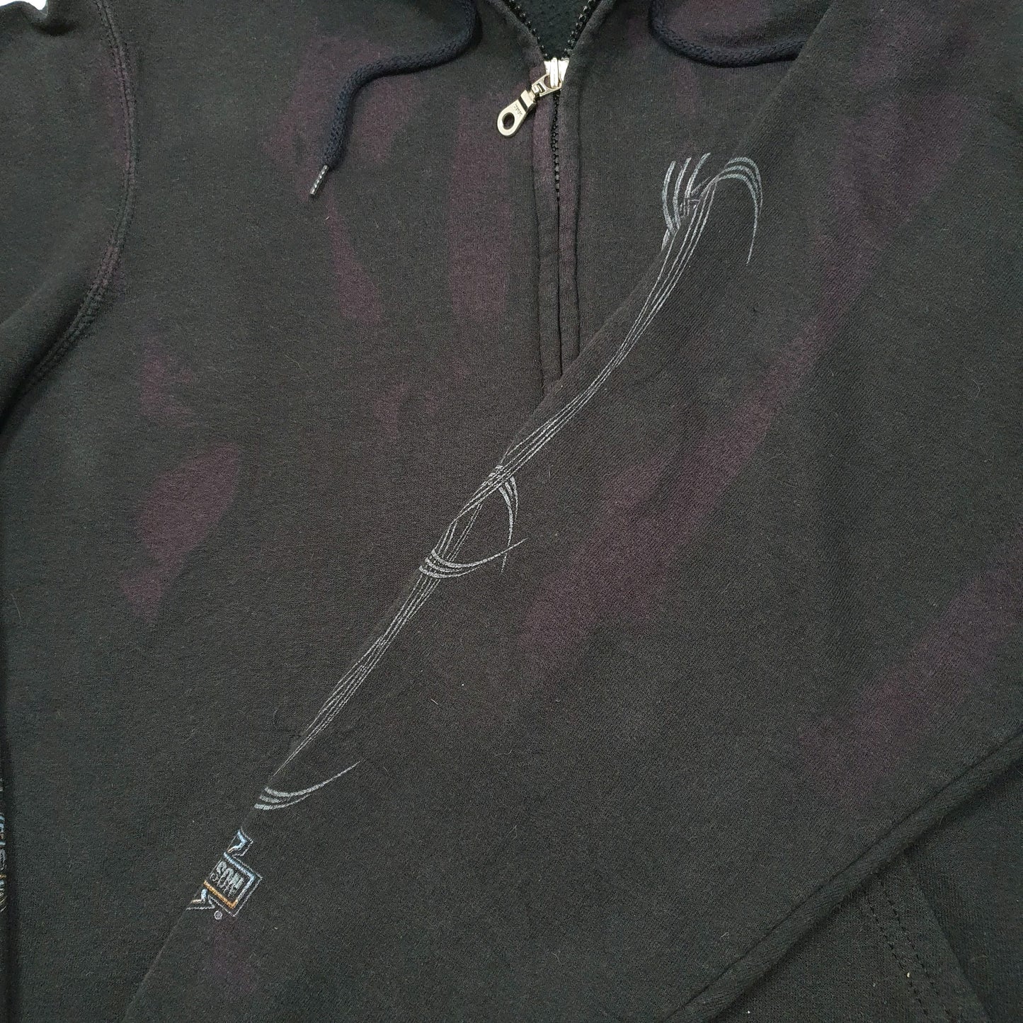 Mens Black Harley Davidson Motorcycles Biker Hoodie California Full Zip Jumper