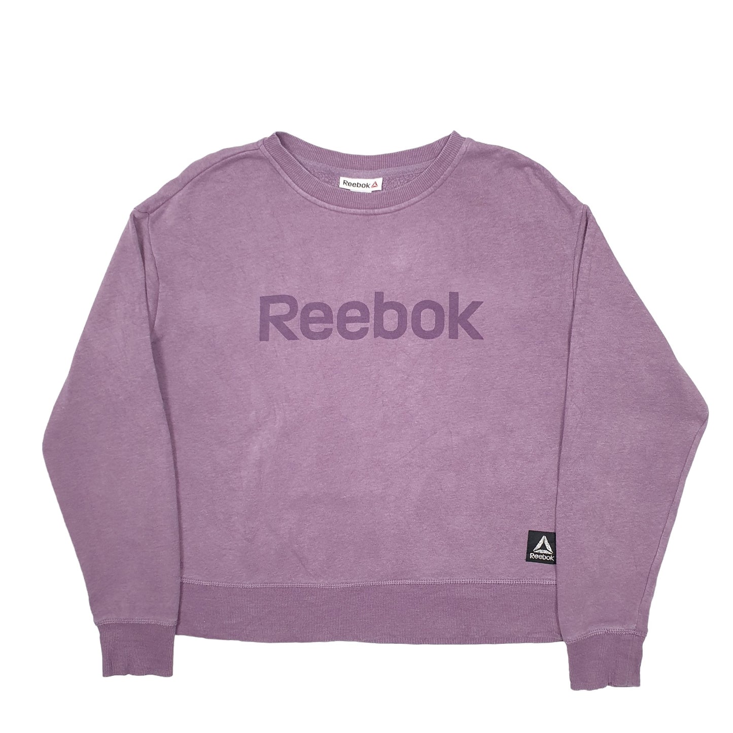 Womens Purple Reebok Spellout Crewneck Jumper