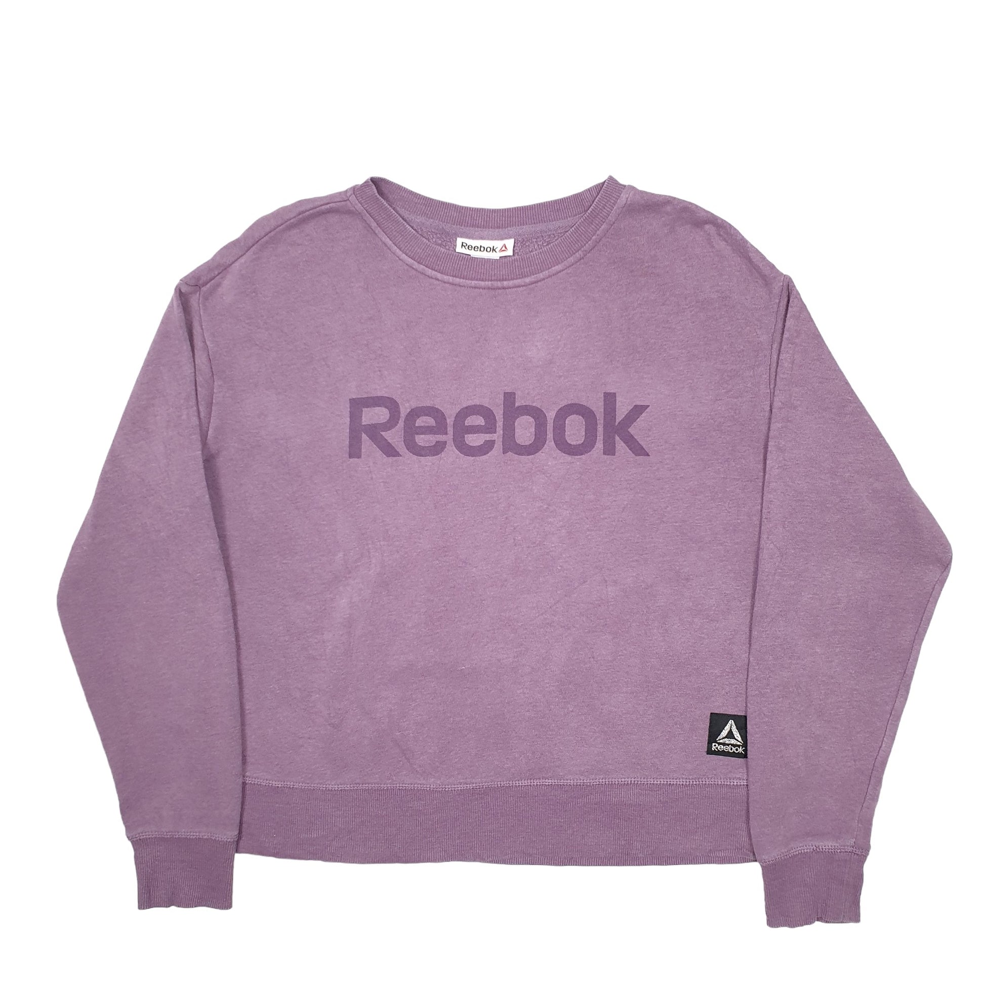 Womens Purple Reebok Spellout Crewneck Jumper
