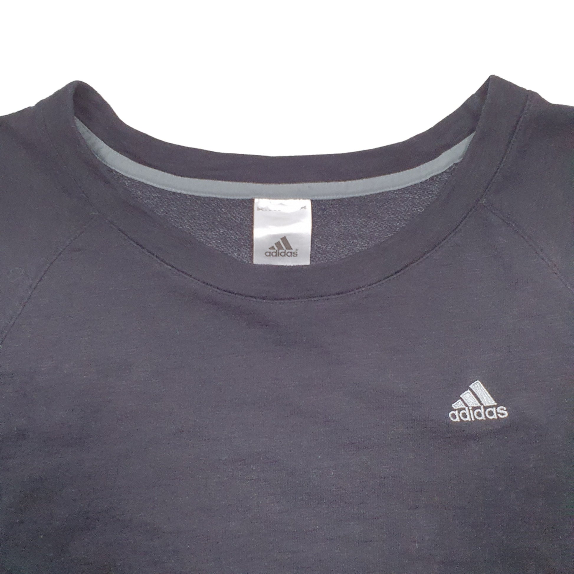 Womens Black Adidas  Crewneck Jumper