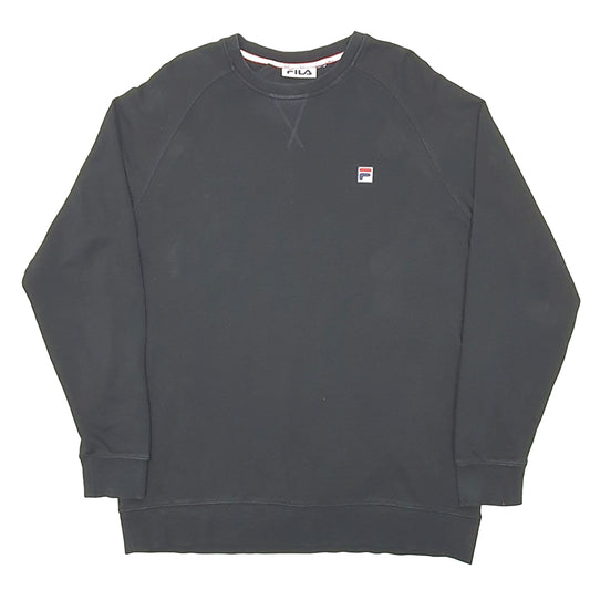 Mens Black Fila  Crewneck Jumper