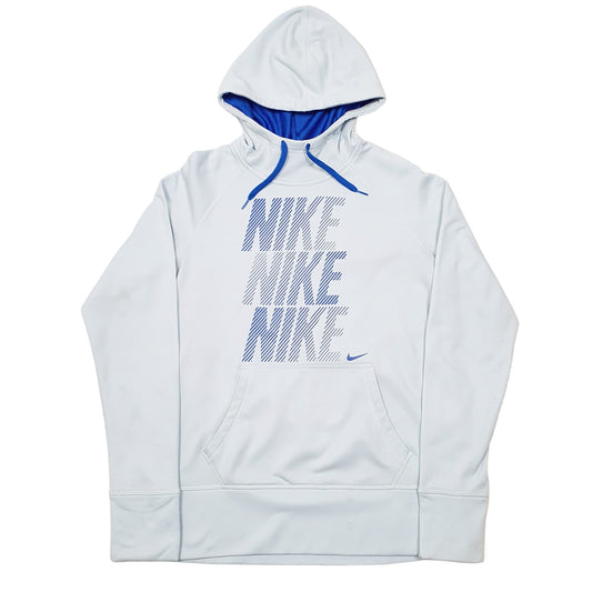 Womens Blue Nike Therma Fit Running Workout Hoodie Jumper