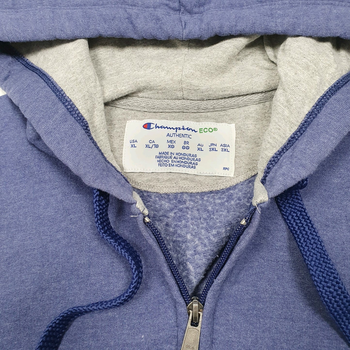 Womens Blue Champion Hoodie Full Zip Jumper