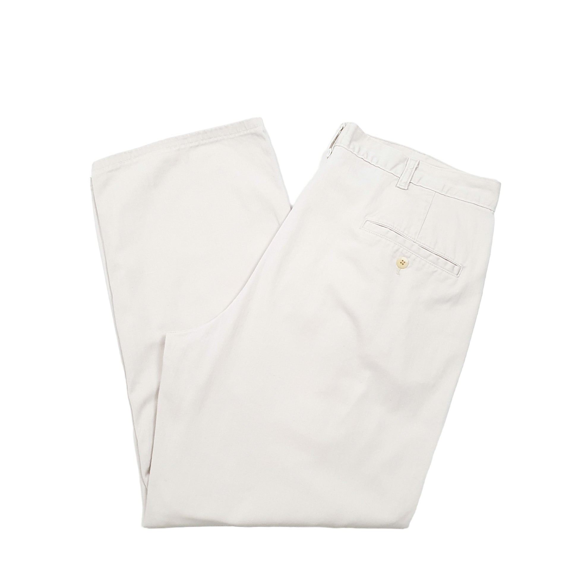 Mens Polo Ralph Lauren Made In USA Double Pleated Beige Chino Trousers W36 L28 Beige