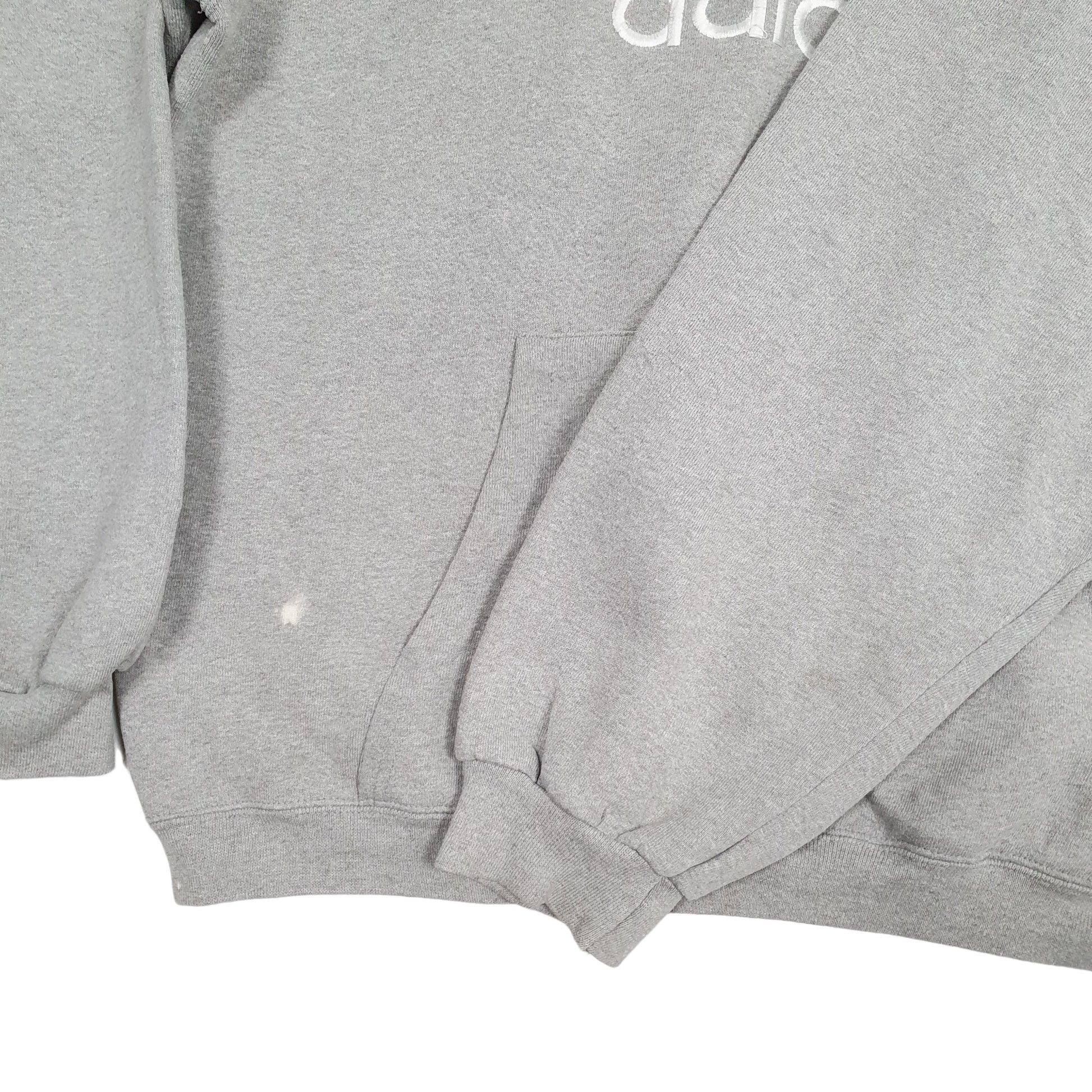 Mens Grey Adidas Vintage 1990s USA Made Hoodie Jumper