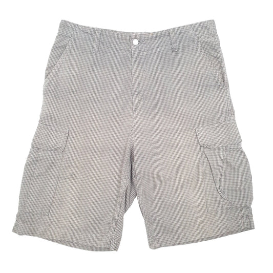 Mens Brown Carhartt Checked Combat Bermuda Cargo Shorts
