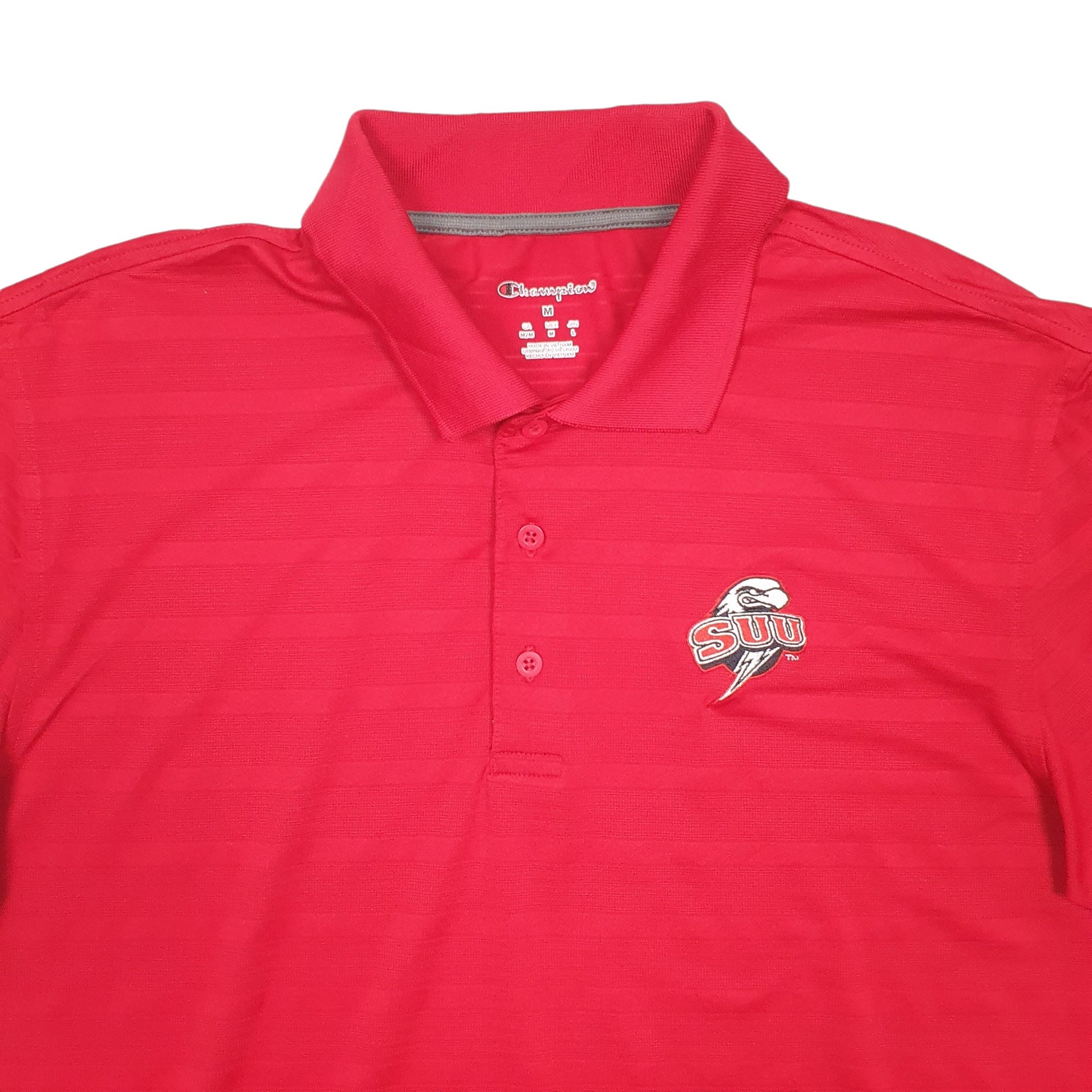 Champion SUU Short Sleeve Polyester Polo Shirt Red