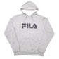 Mens Grey Fila Spellout Hoodie Jumper