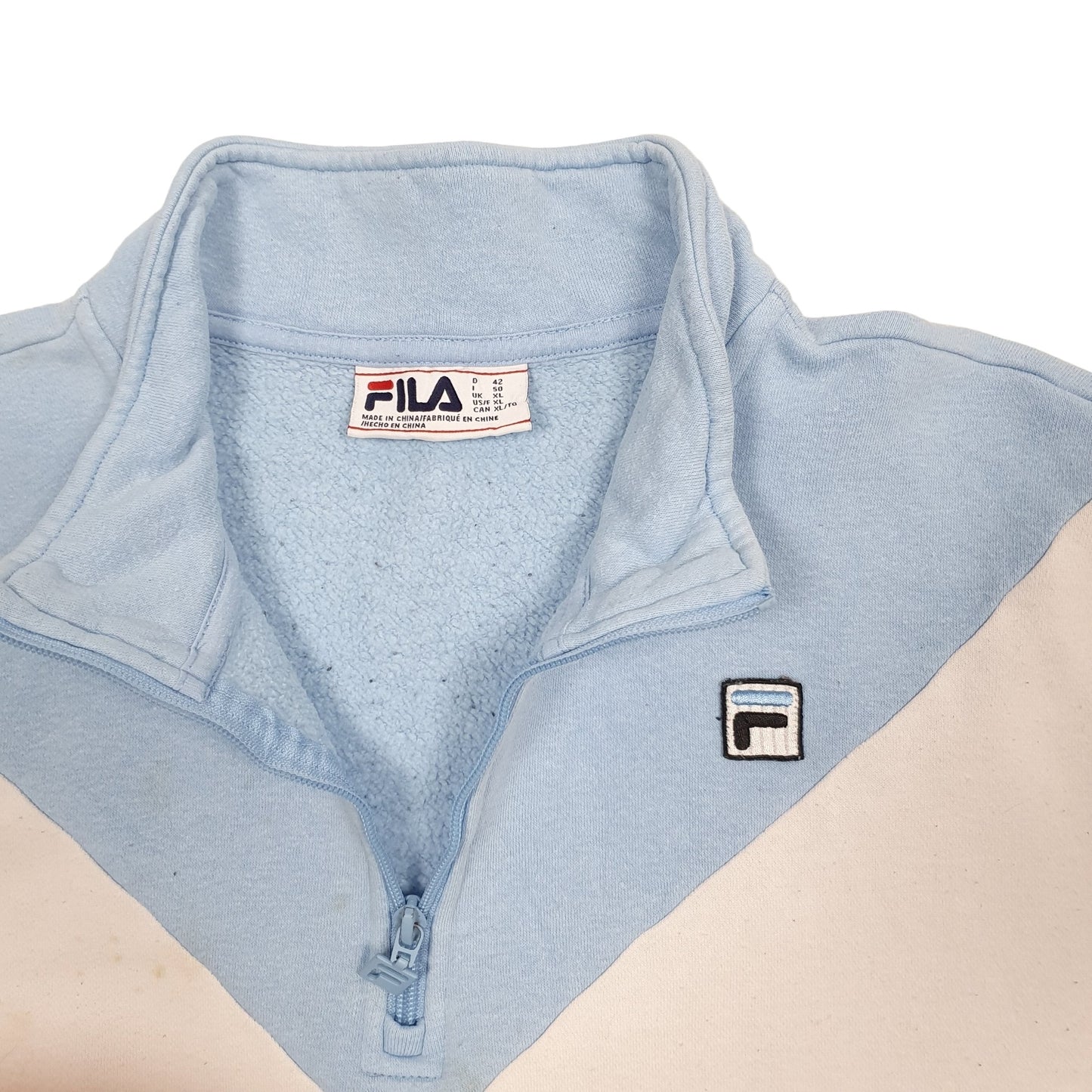 Mens Black Fila Retro Quarter Zip Jumper