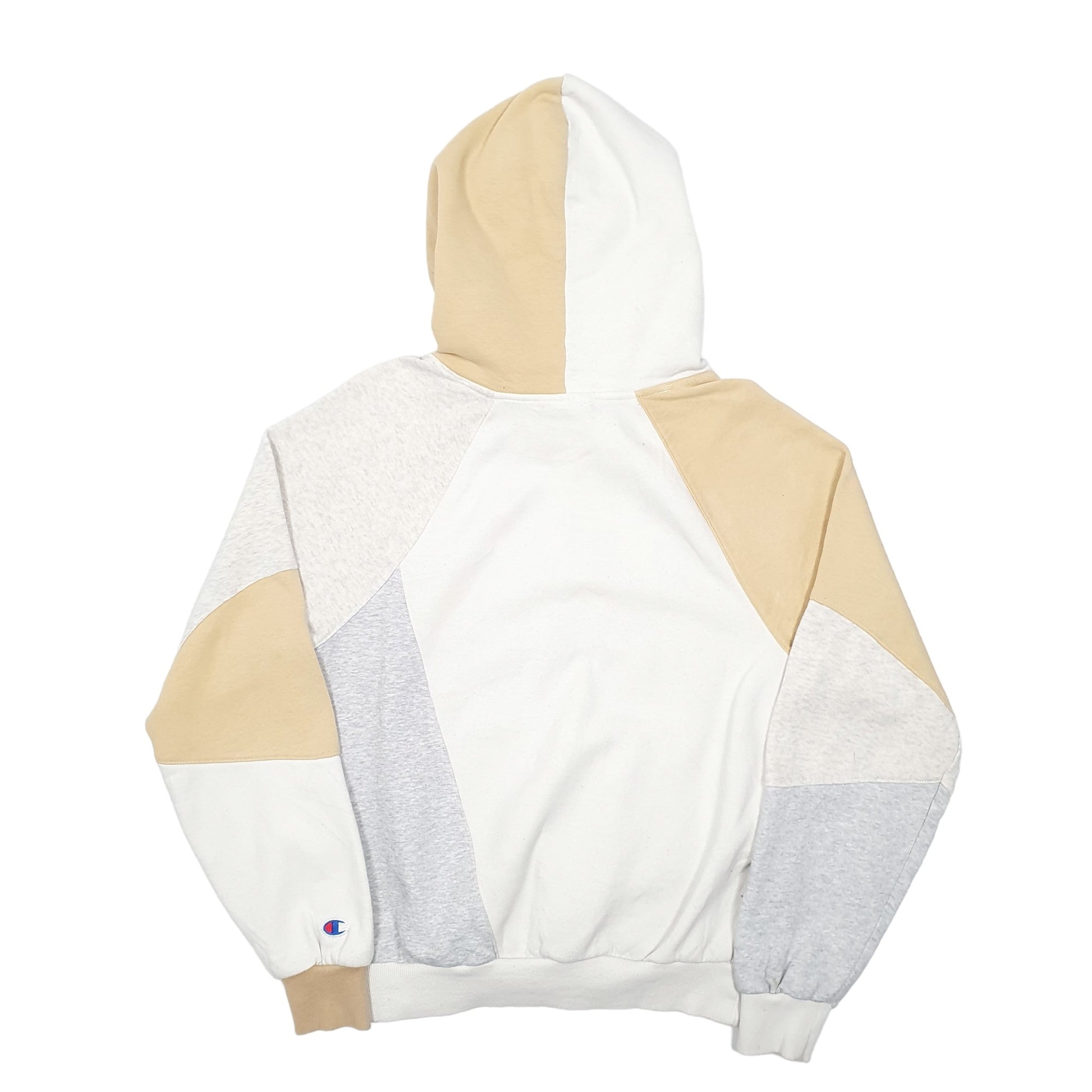Mens Cream Champion Panelled Hoodie Jumper