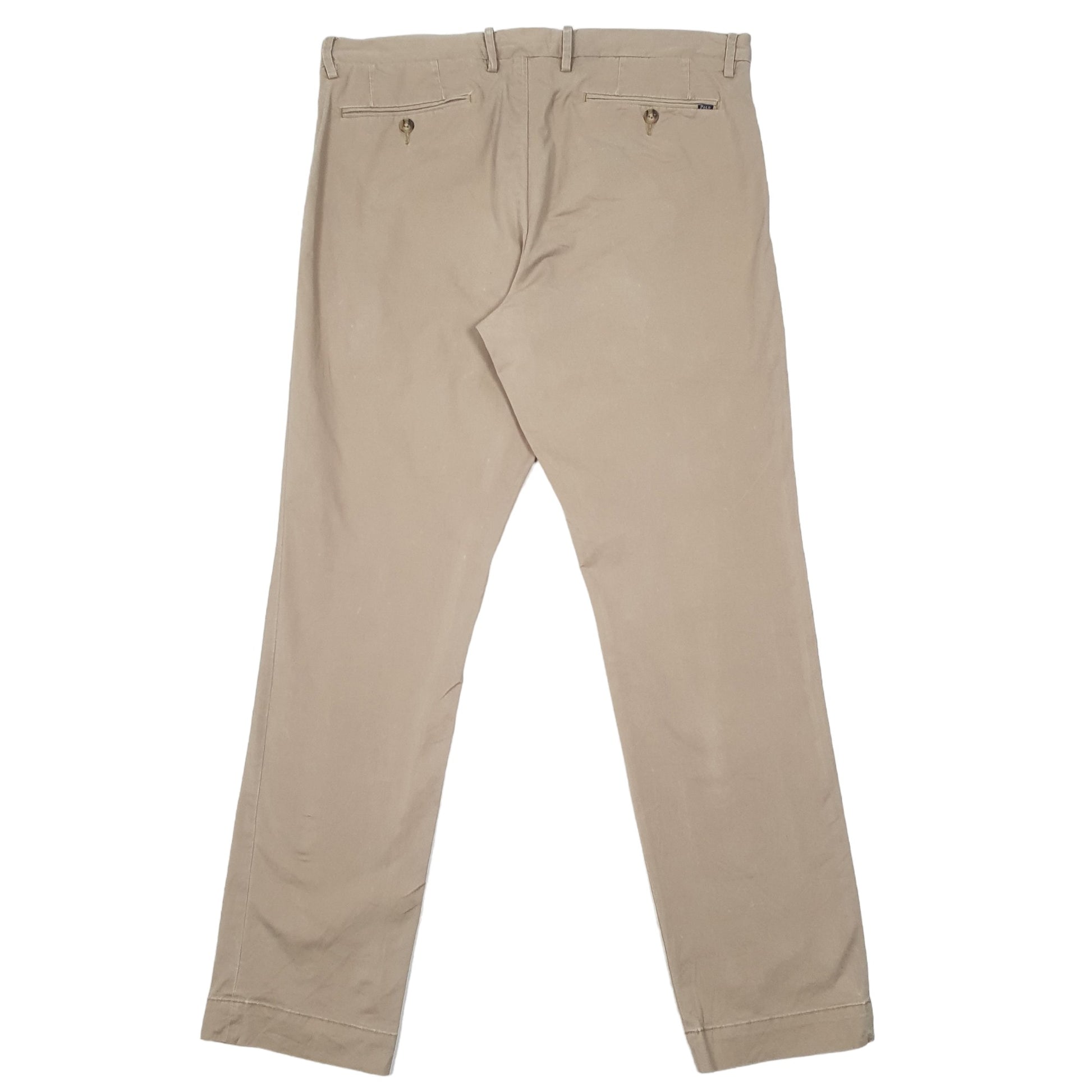 Mens Beige Polo Ralph Lauren Stretch Slim Fit Chino Trousers