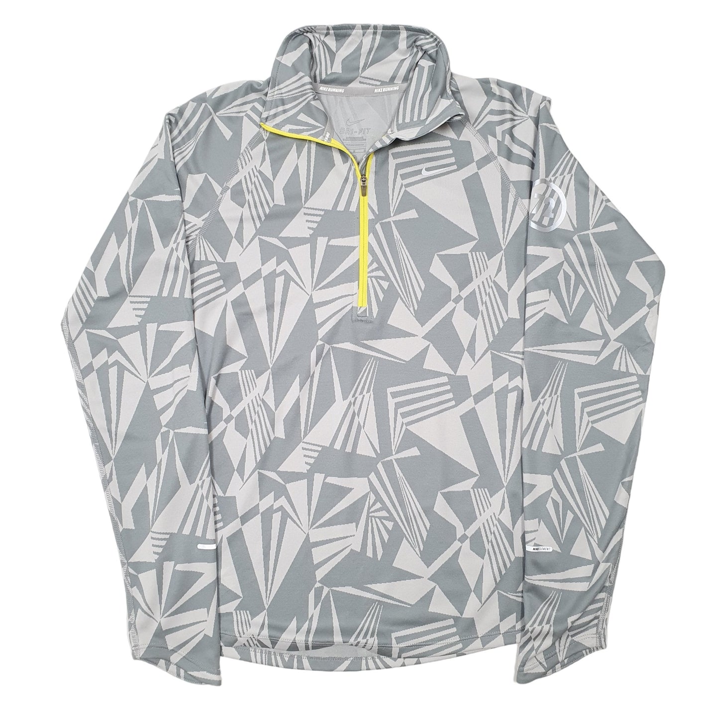 Womens Grey Nike Running Active Gym Workout Dri Fit Quarter Zip Jumper