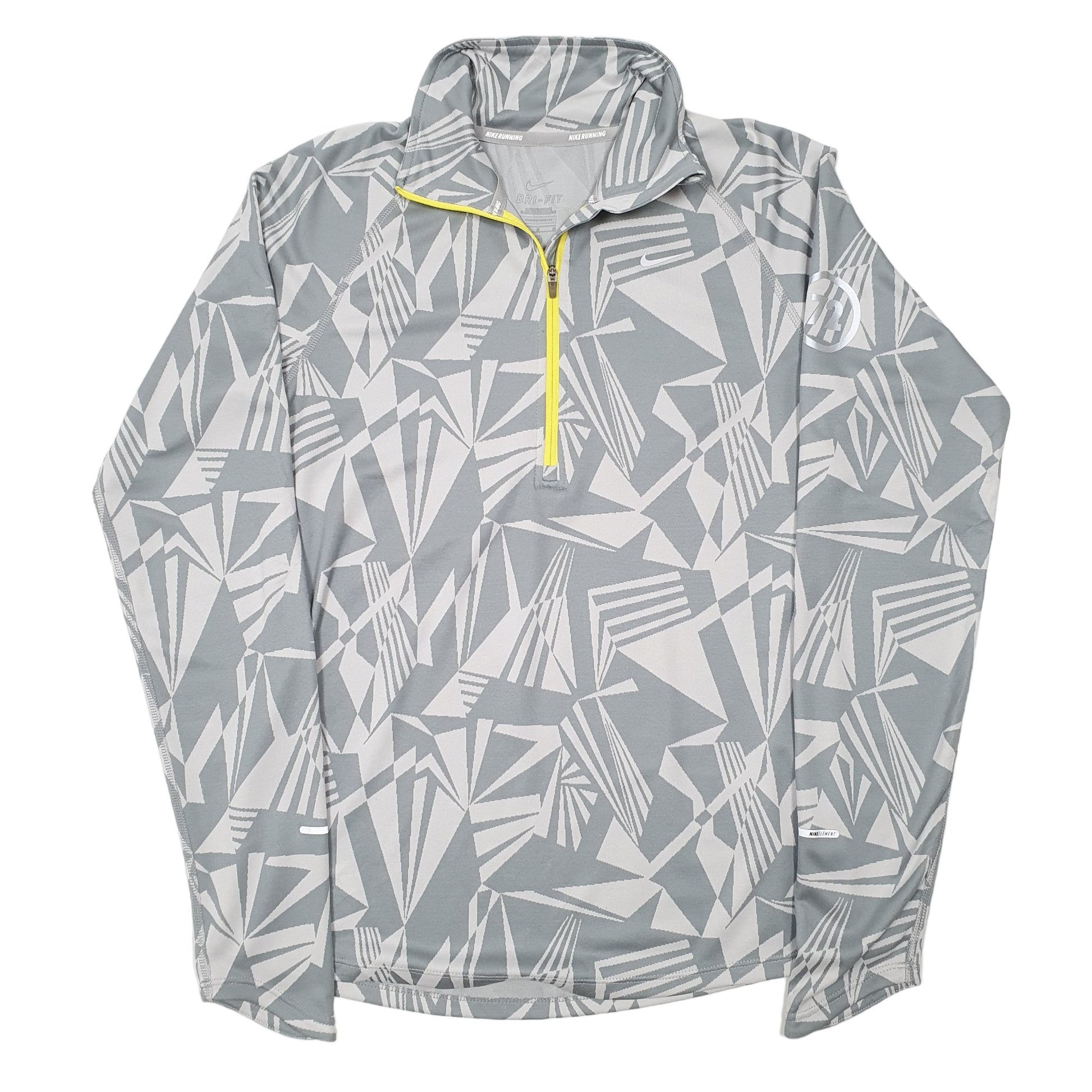 Womens Grey Nike Running Active Gym Workout Dri Fit Quarter Zip Jumper