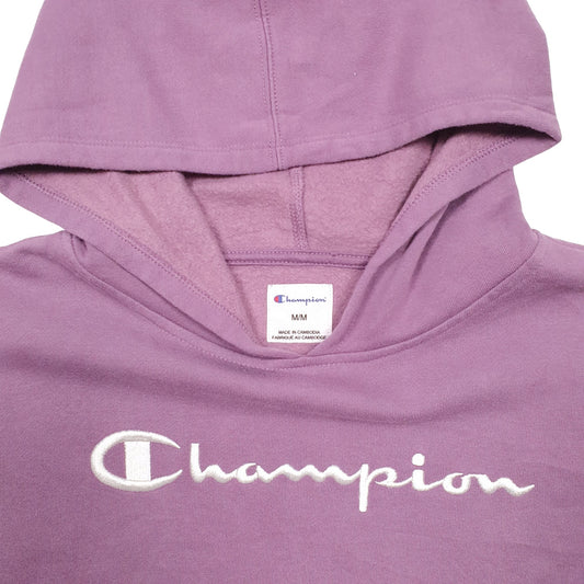 Mens Purple Champion Spellout Hoodie Jumper