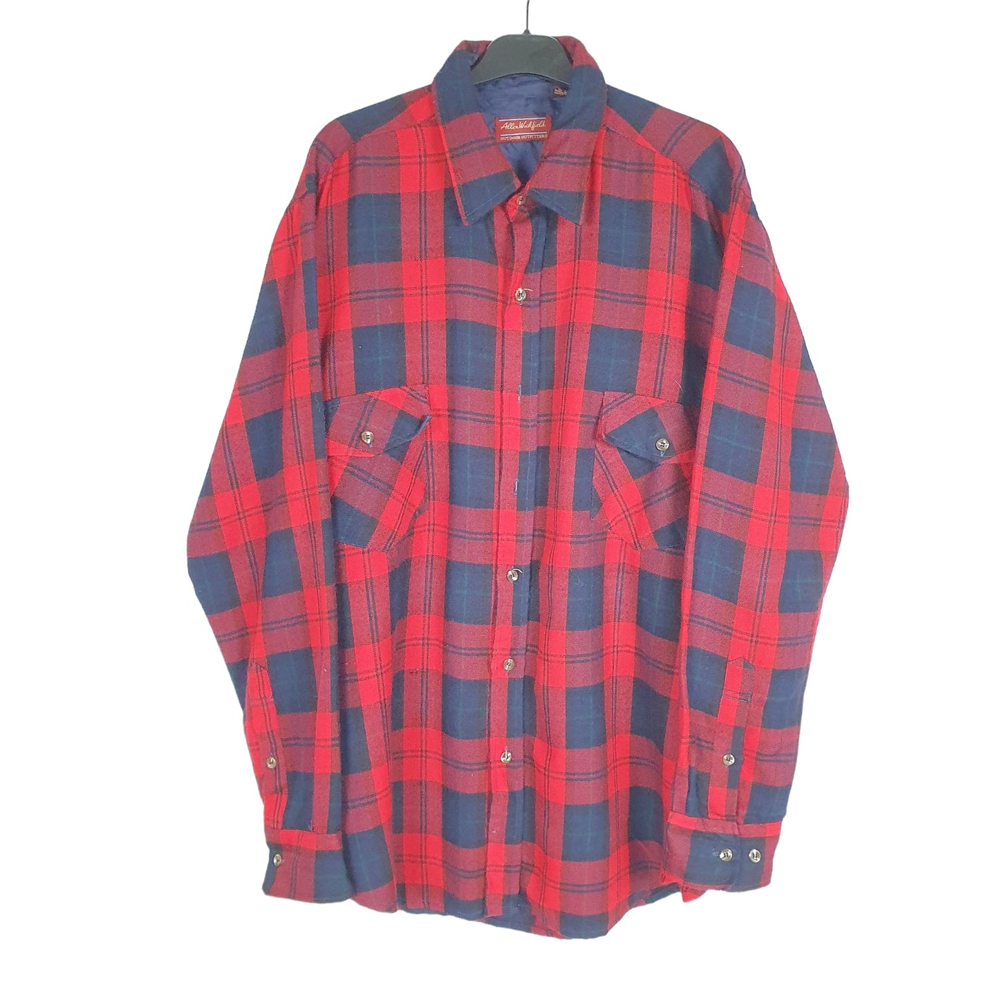 Allen Wickfield Long Sleeve Regular Fit Check Flannel Shirt Shacket Red
