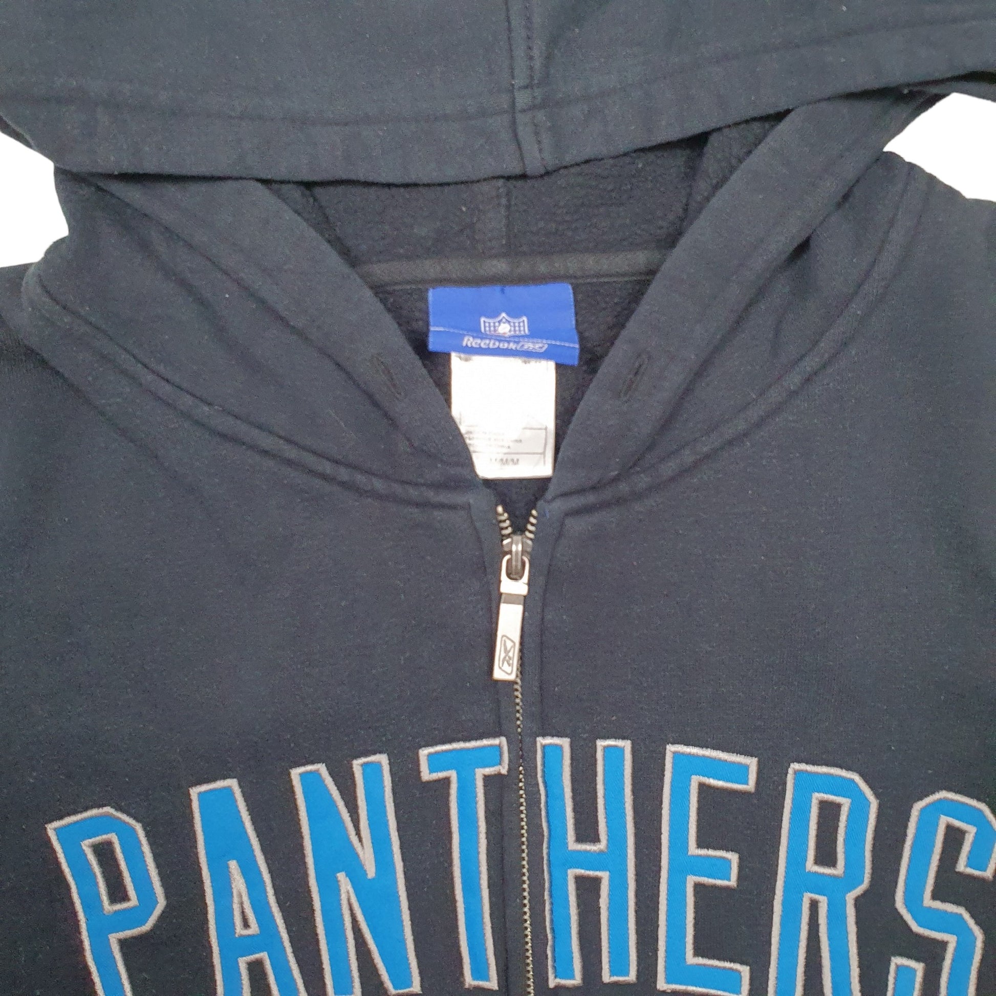 Mens Navy Reebok NFL Football Panthers Full Zip Jumper