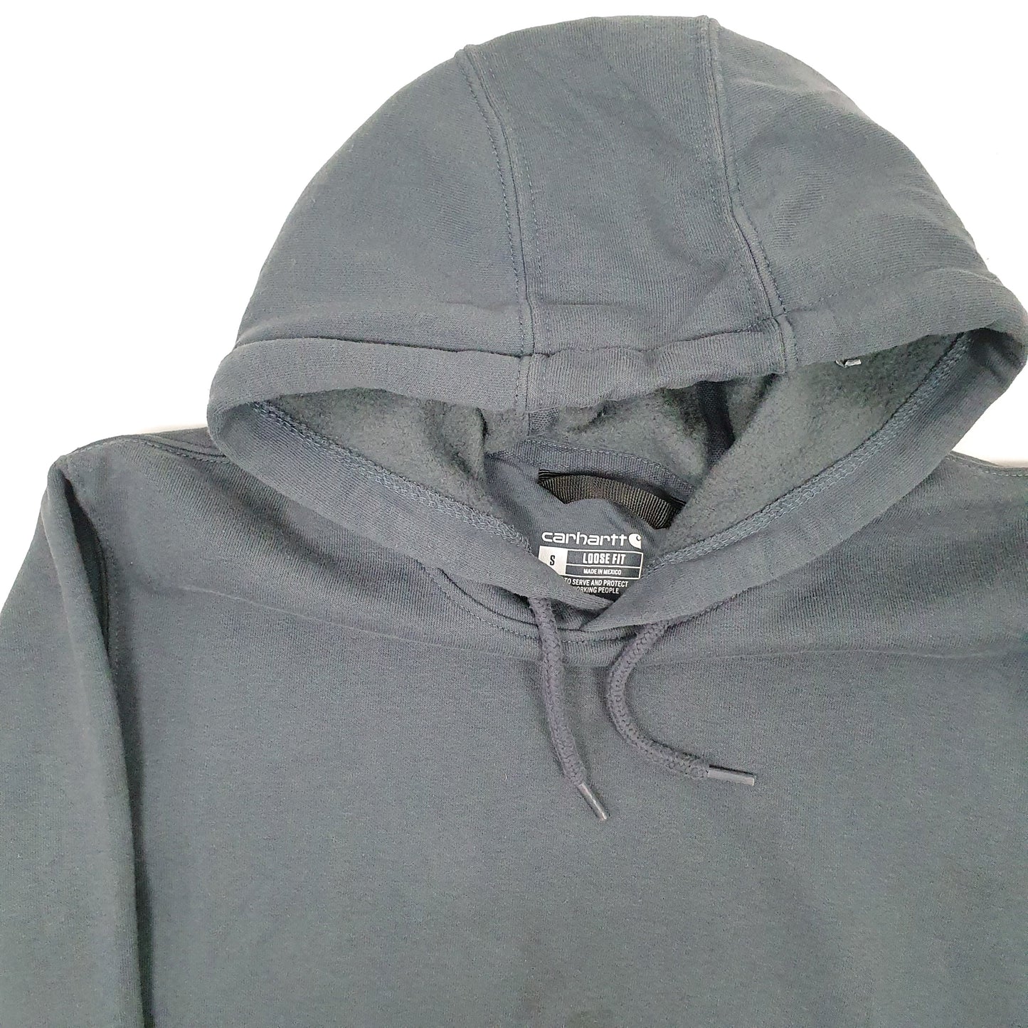 Mens Blue Carhartt Workwear Hoodie Jumper