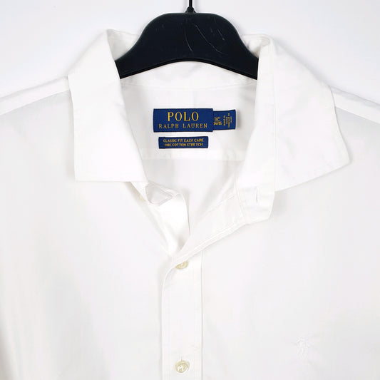 Mens White Ralph Lauren Oxford Stretch Long Sleeve Shirt