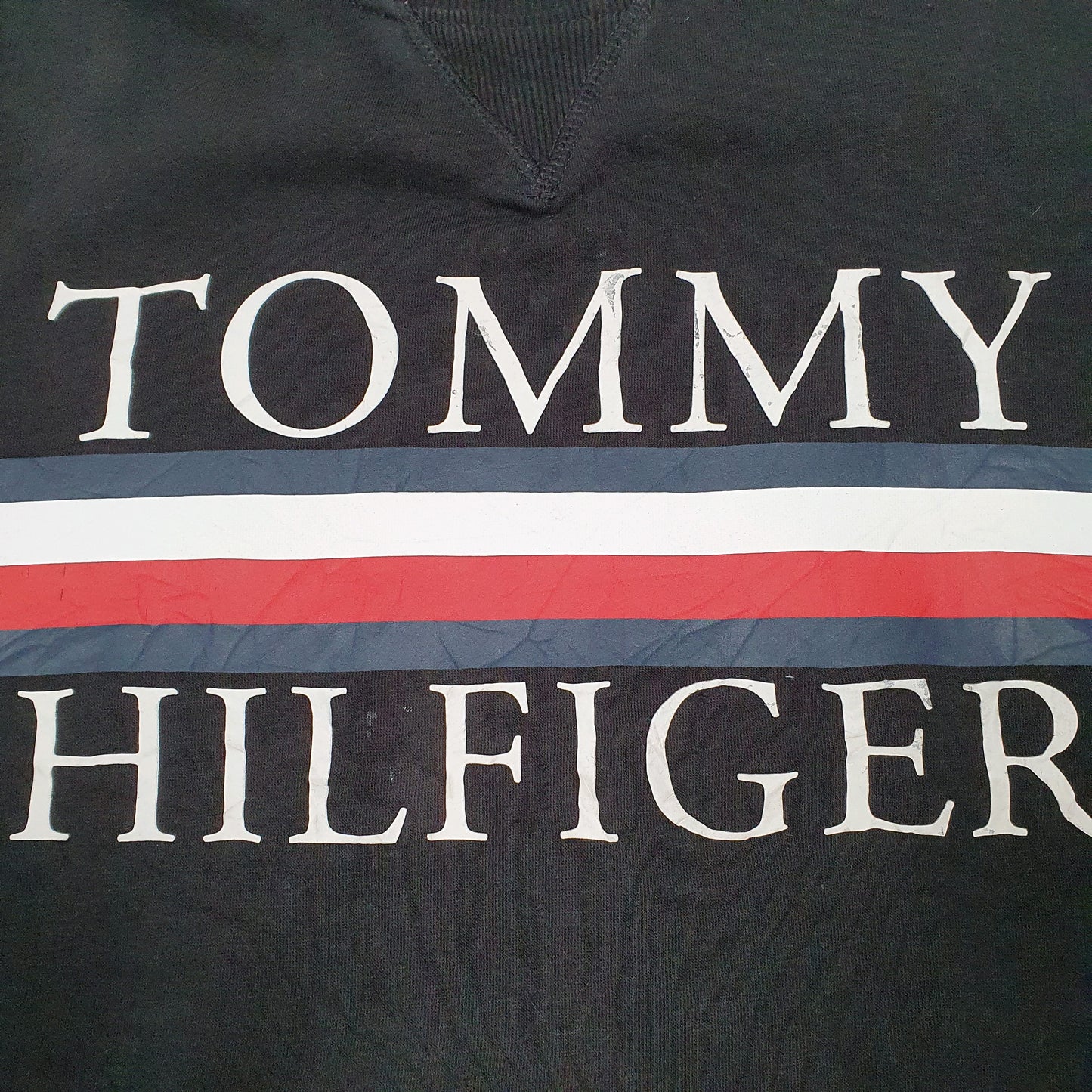 Mens Black Tommy Hilfiger Sweatshirt Crewneck Jumper