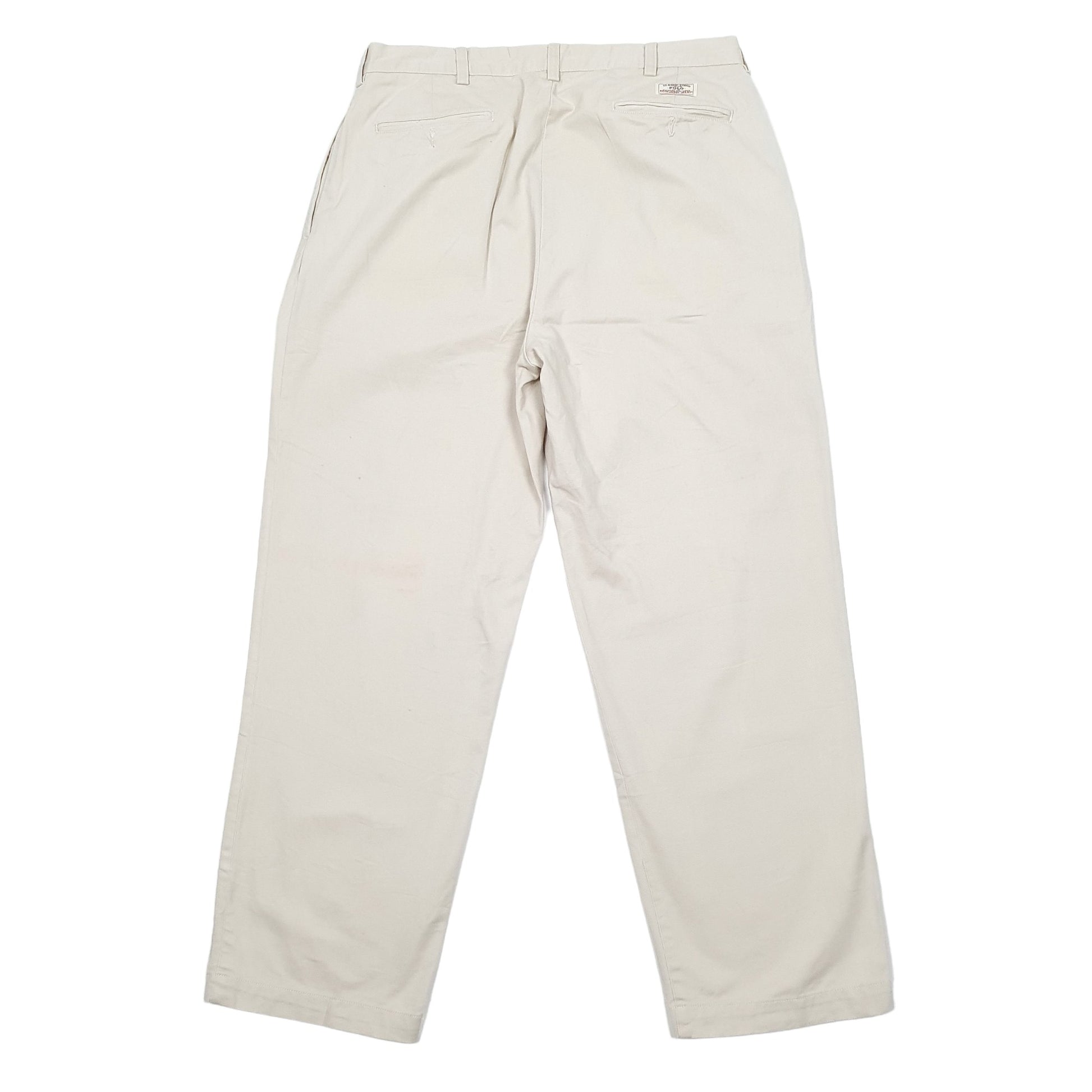 Mens Polo Ralph Lauren Cream Chino Trousers W36 L30 Cream