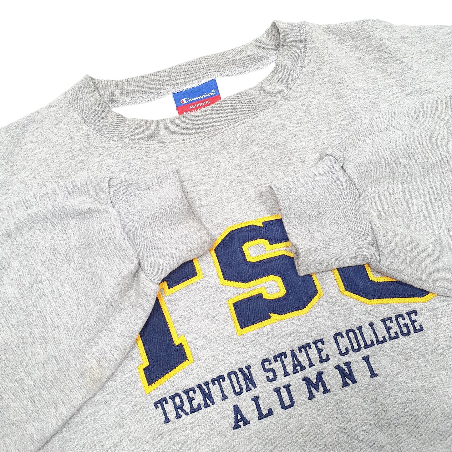 Mens Grey Champion Trenton State College Alumni TSC Crewneck Jumper