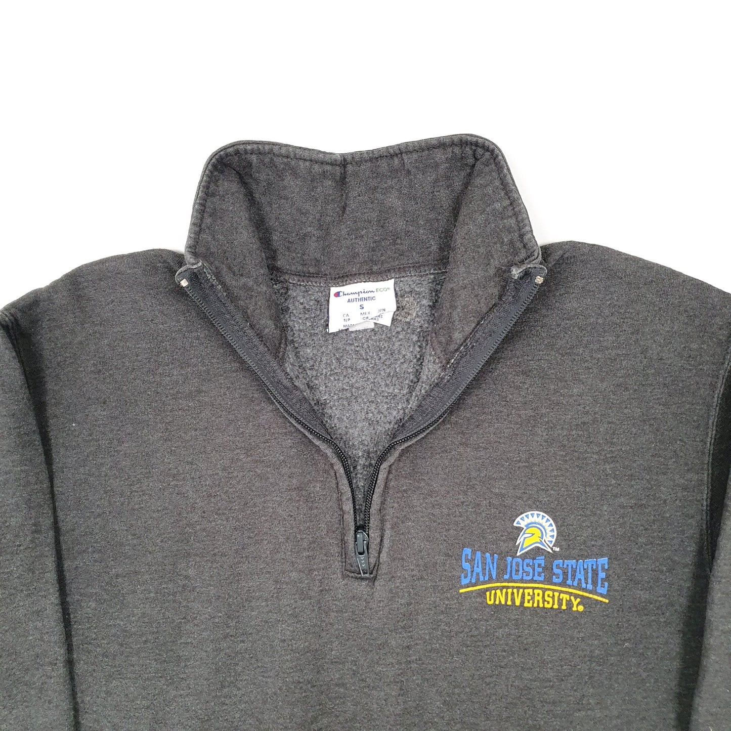 Mens Grey Champion USA College San Jose Quarter Zip Jumper