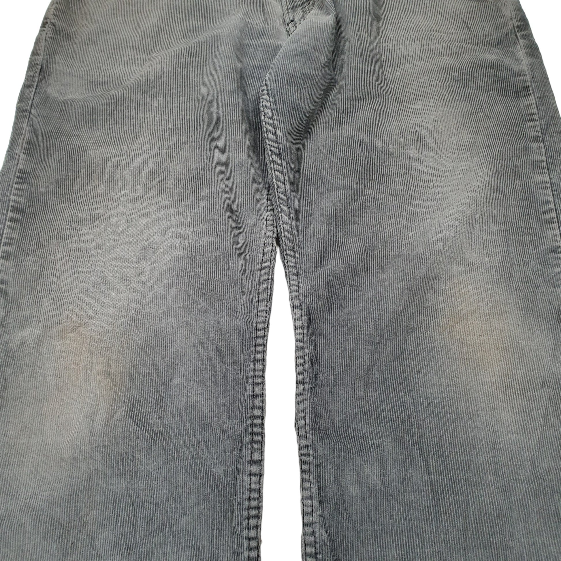Mens Grey Levis 569 Straight Corduroy Trousers