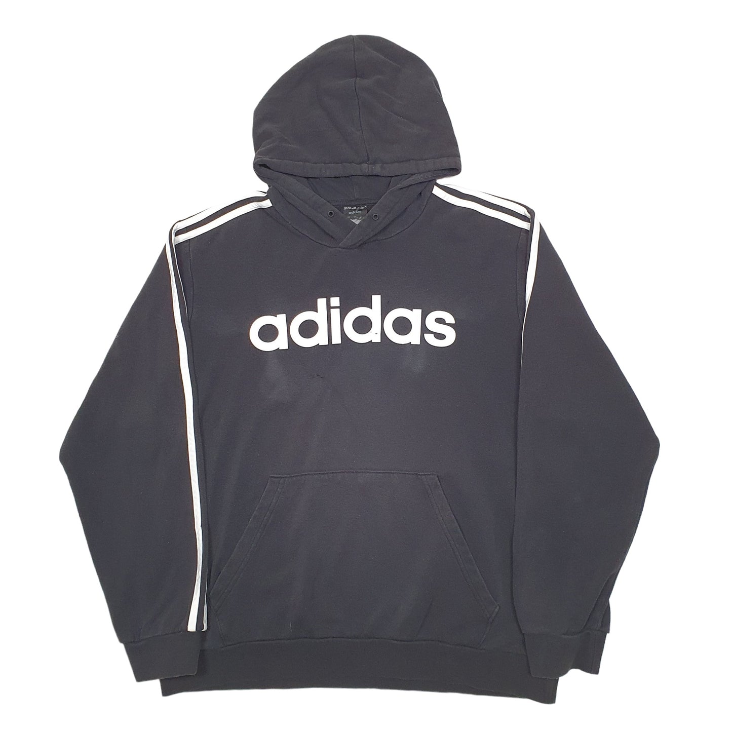 Mens Black Adidas Spellout Hoodie Jumper