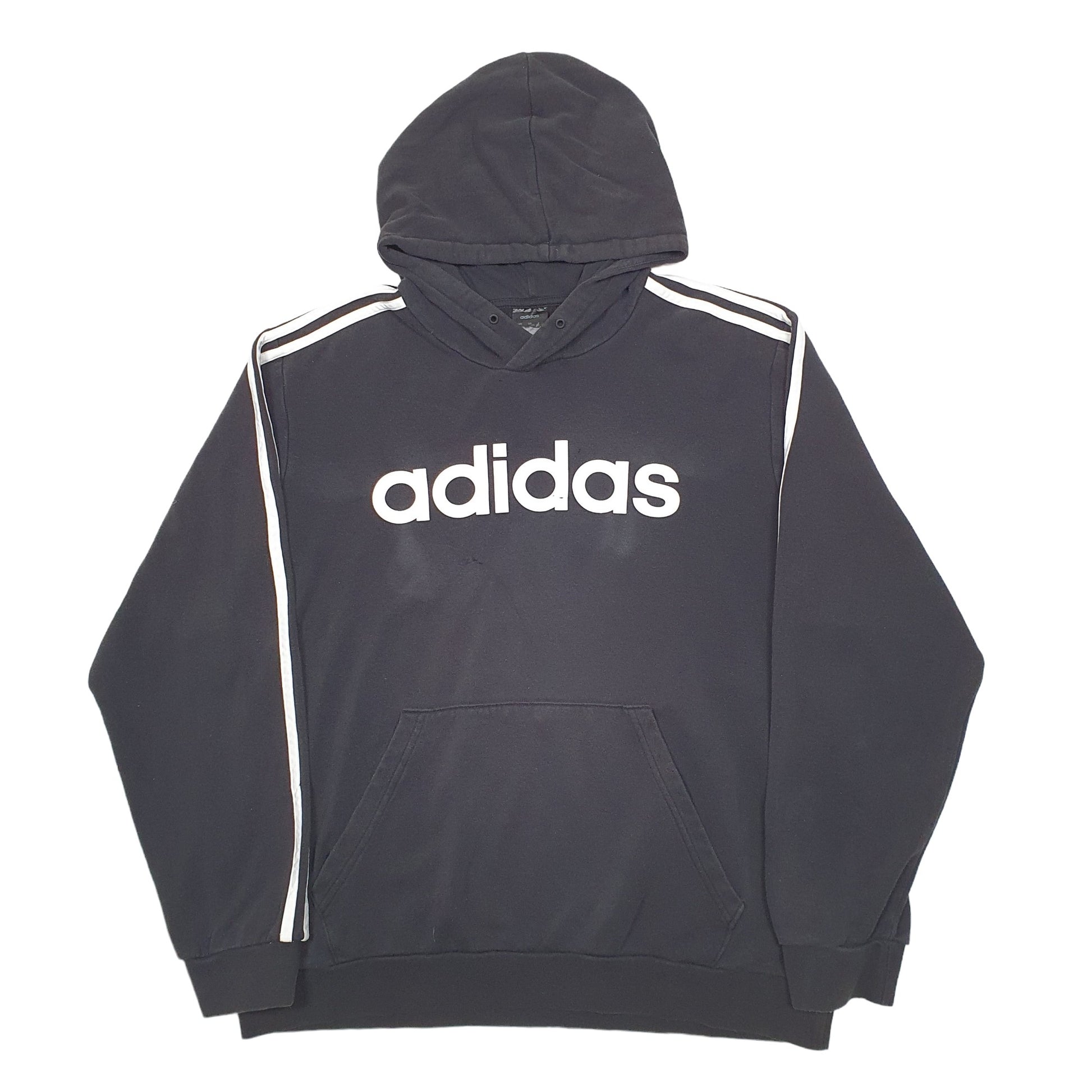 Mens Black Adidas Spellout Hoodie Jumper
