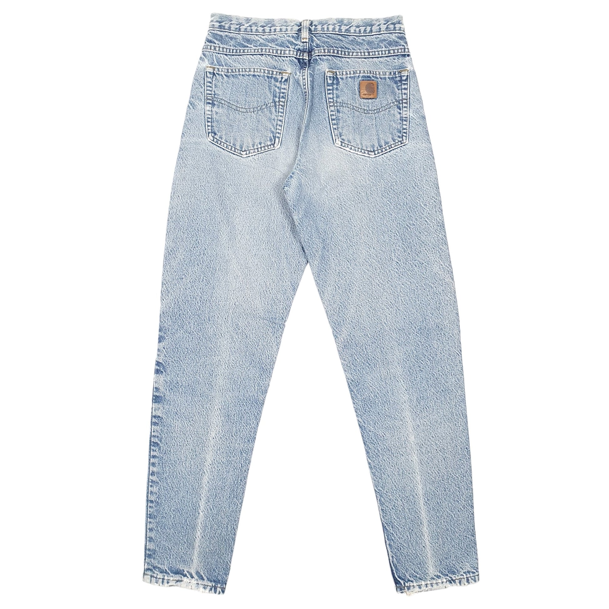 Mens Blue Carhartt Tapered Thermal Lined Winter Casual JeansW29 L31