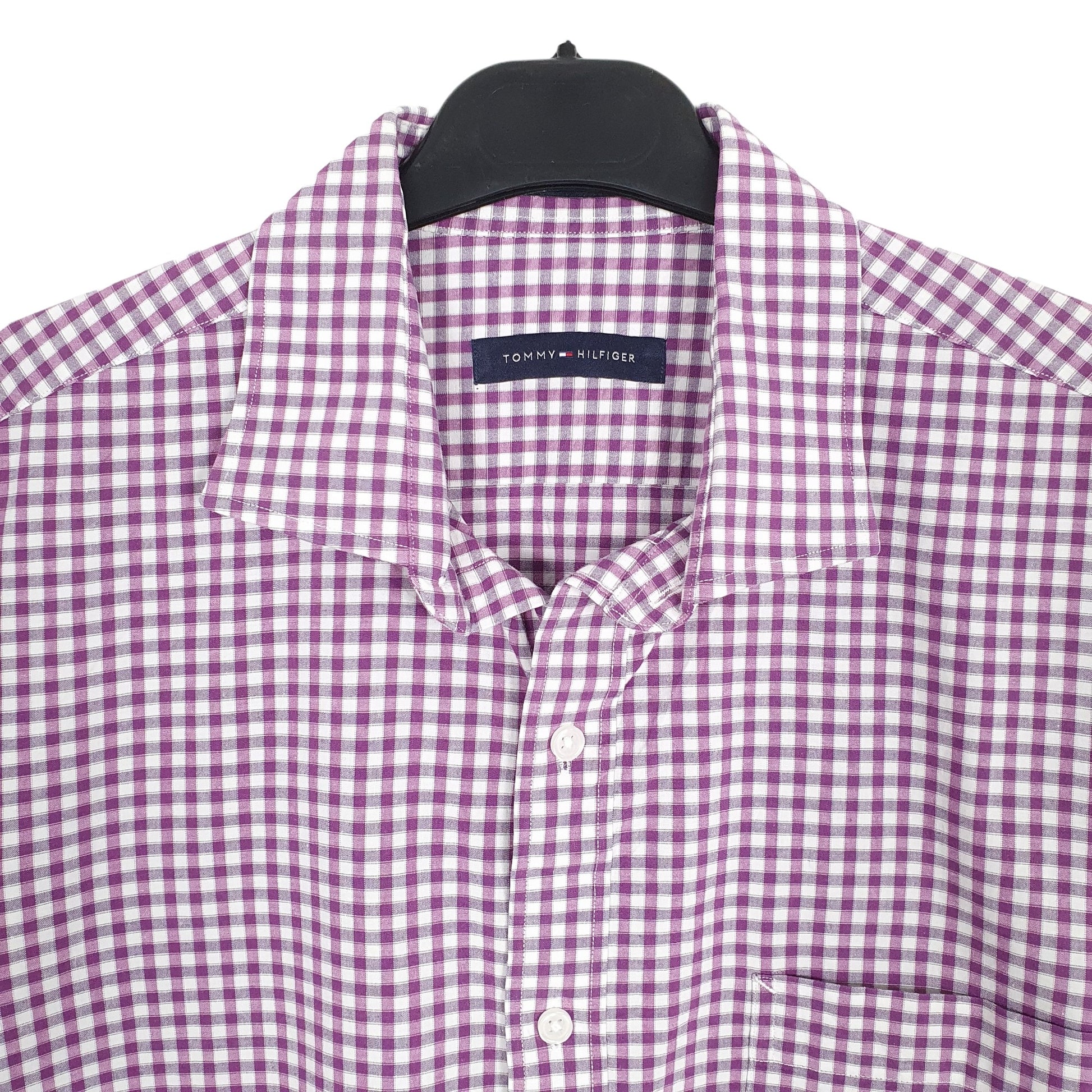 Tommy Hilfiger Long Sleeve Regular Fit Check Shirt Purple
