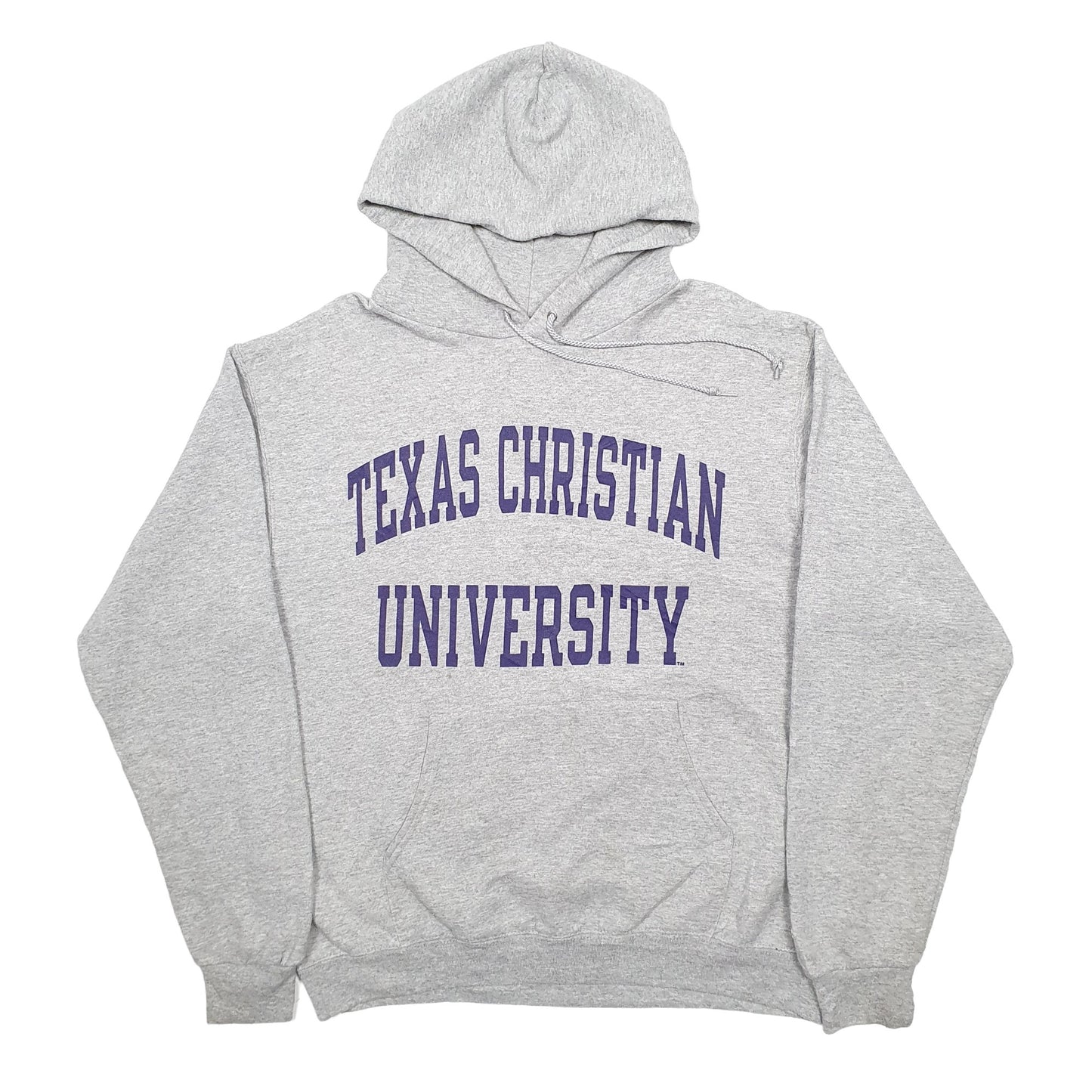 Mens Grey Champion Texas Christian University Hoodie Jumper