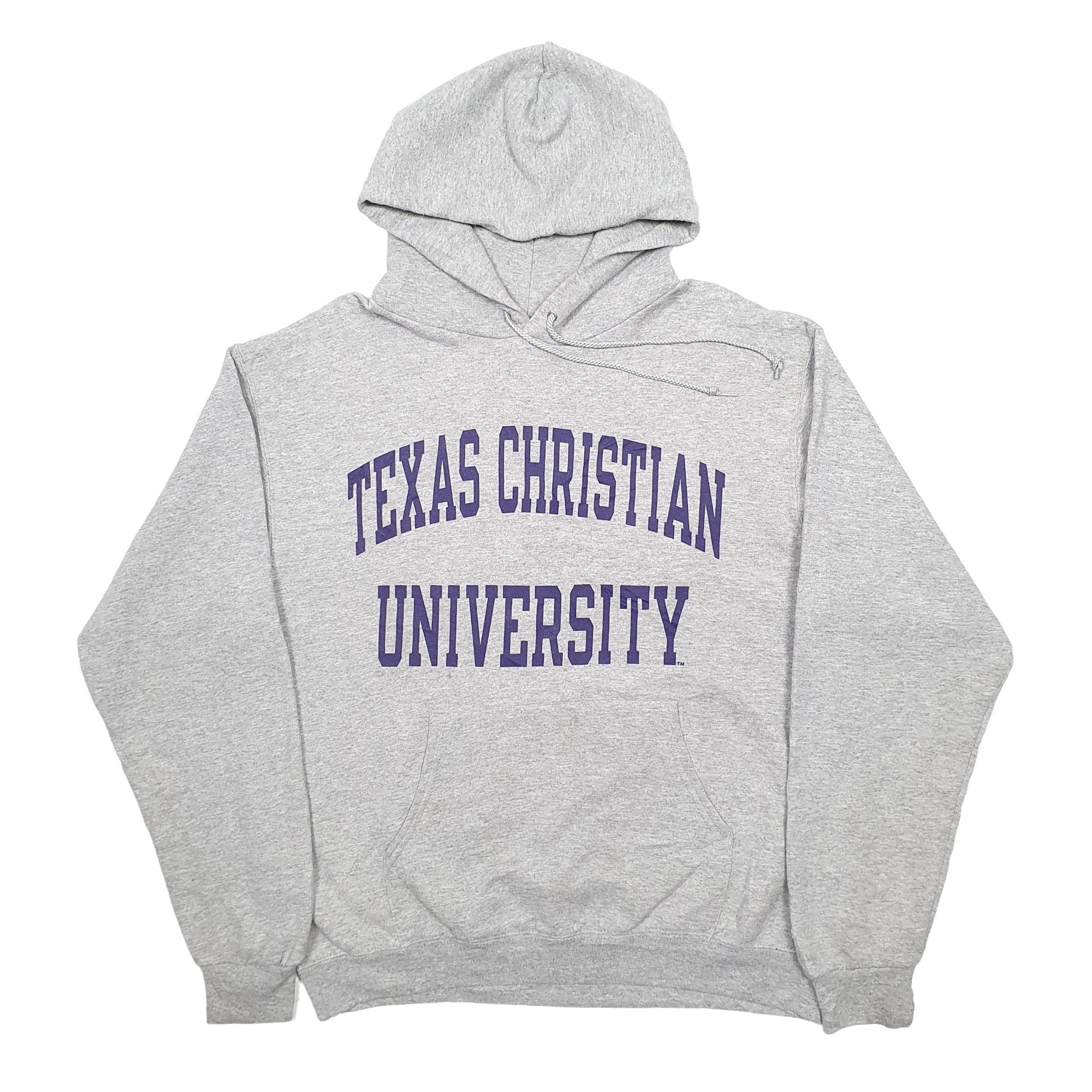 Mens Grey Champion Texas Christian University Hoodie Jumper