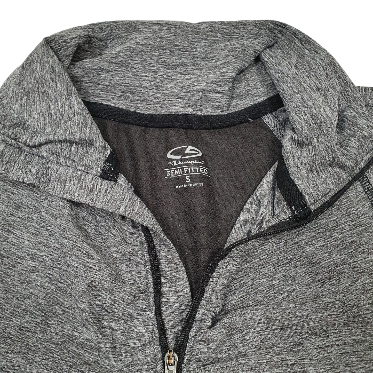 Womens Grey Champion Active Gym Running Quarter Zip Jumper