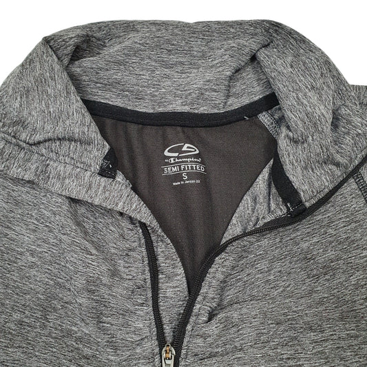 Womens Grey Champion Active Gym Running Quarter Zip Jumper