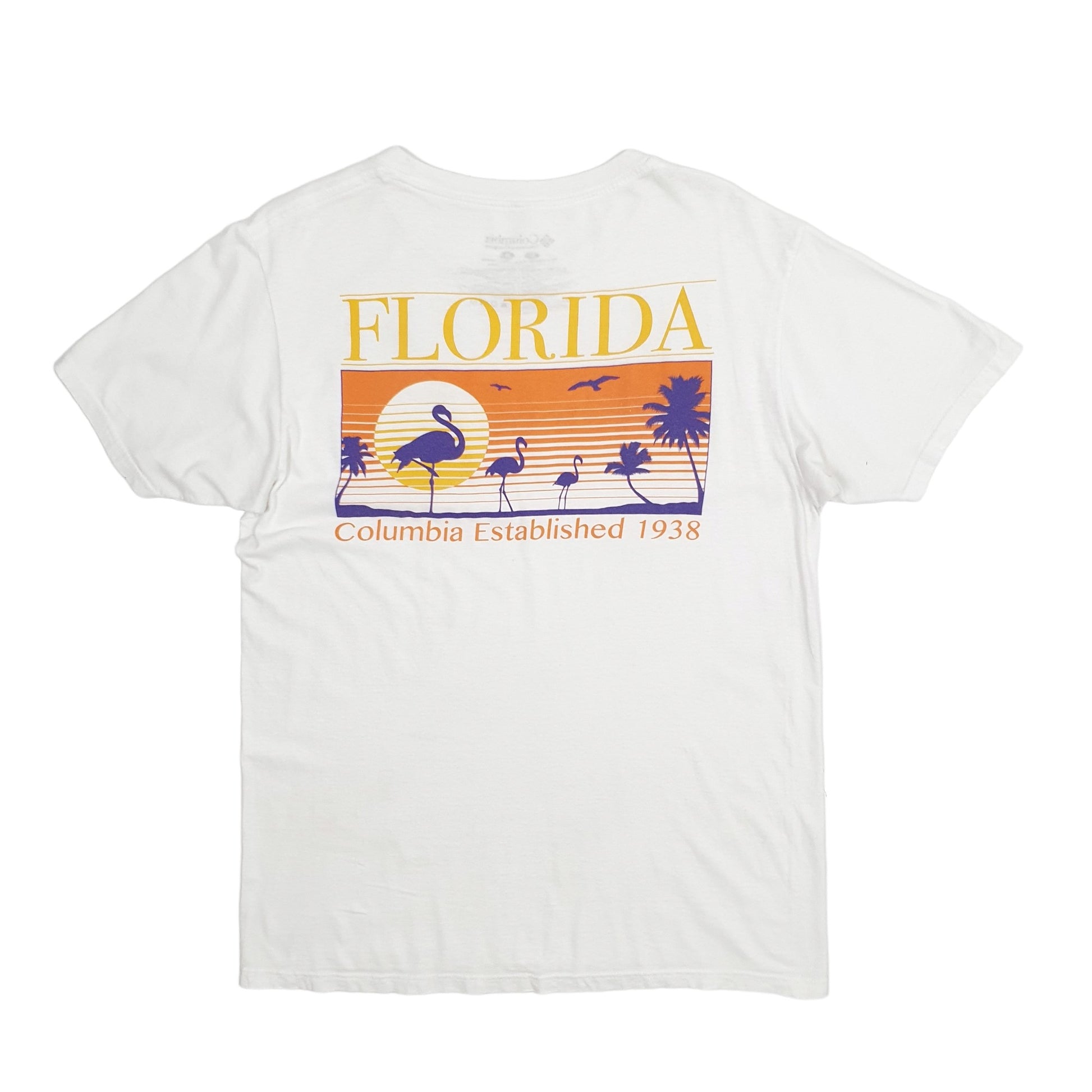 Mens White Columbia Sportswear  Short Sleeve T Shirt