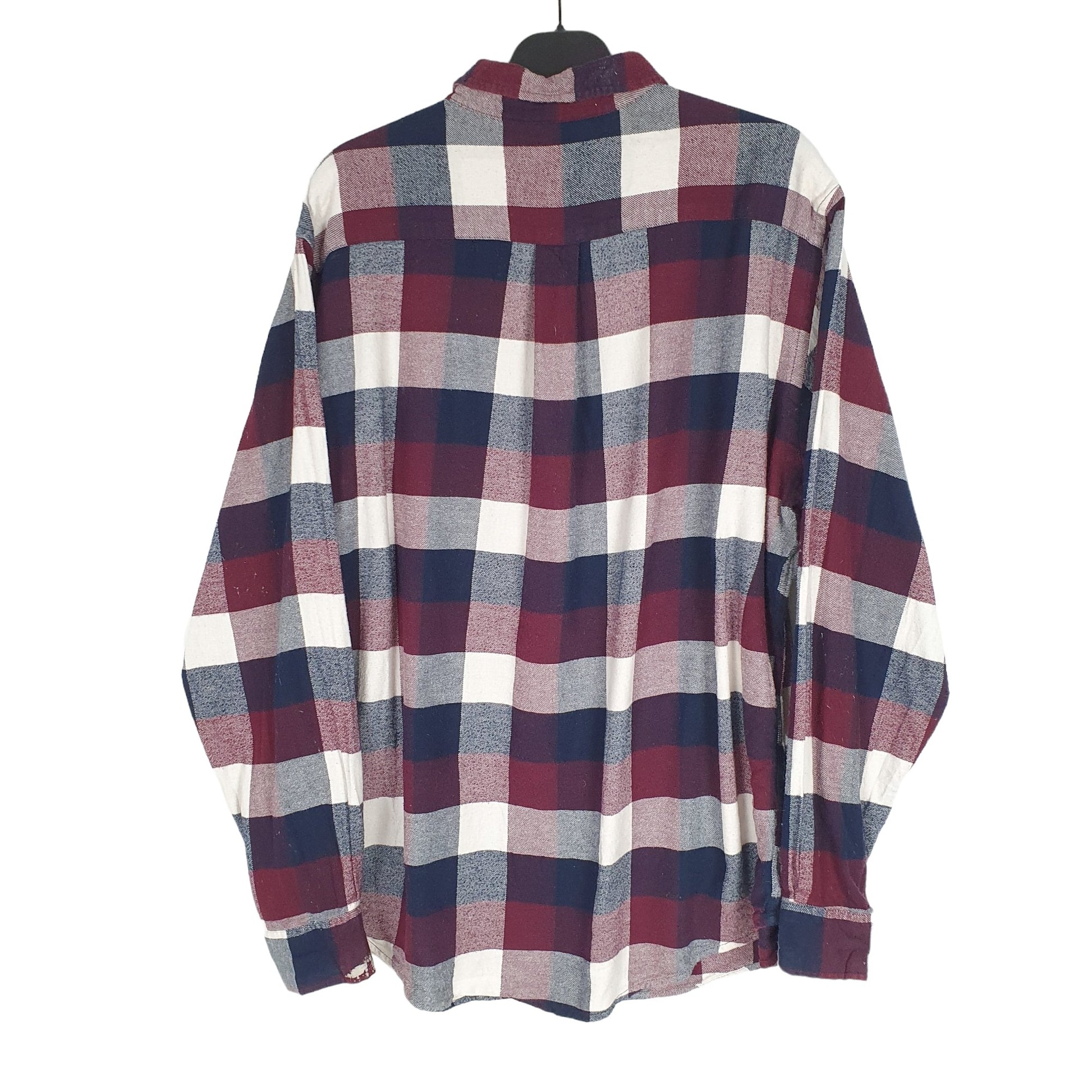 Croft & Barrow Flannel Shacket Overshirt Long Sleeve Regular Fit Check Shirt Burgundy