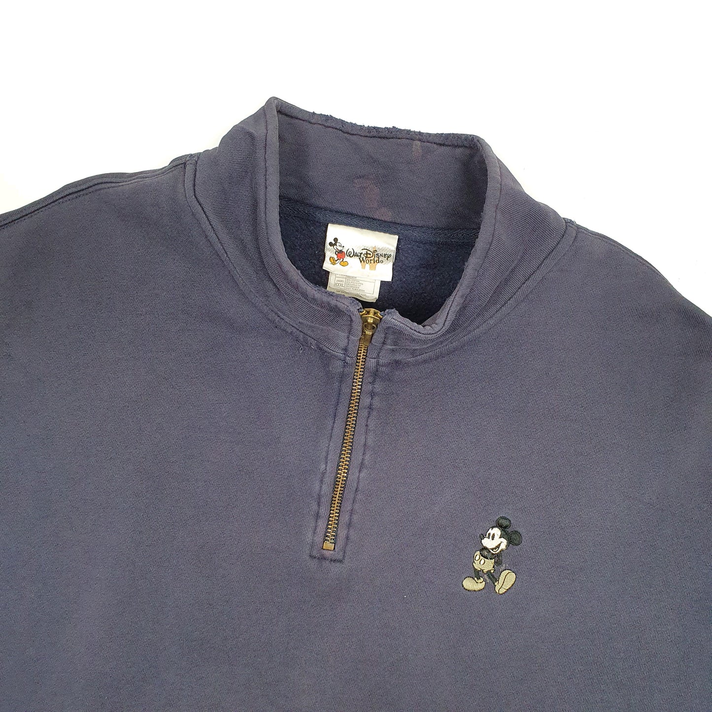 Mens Navy Disney World Mickey Quarter Zip Jumper