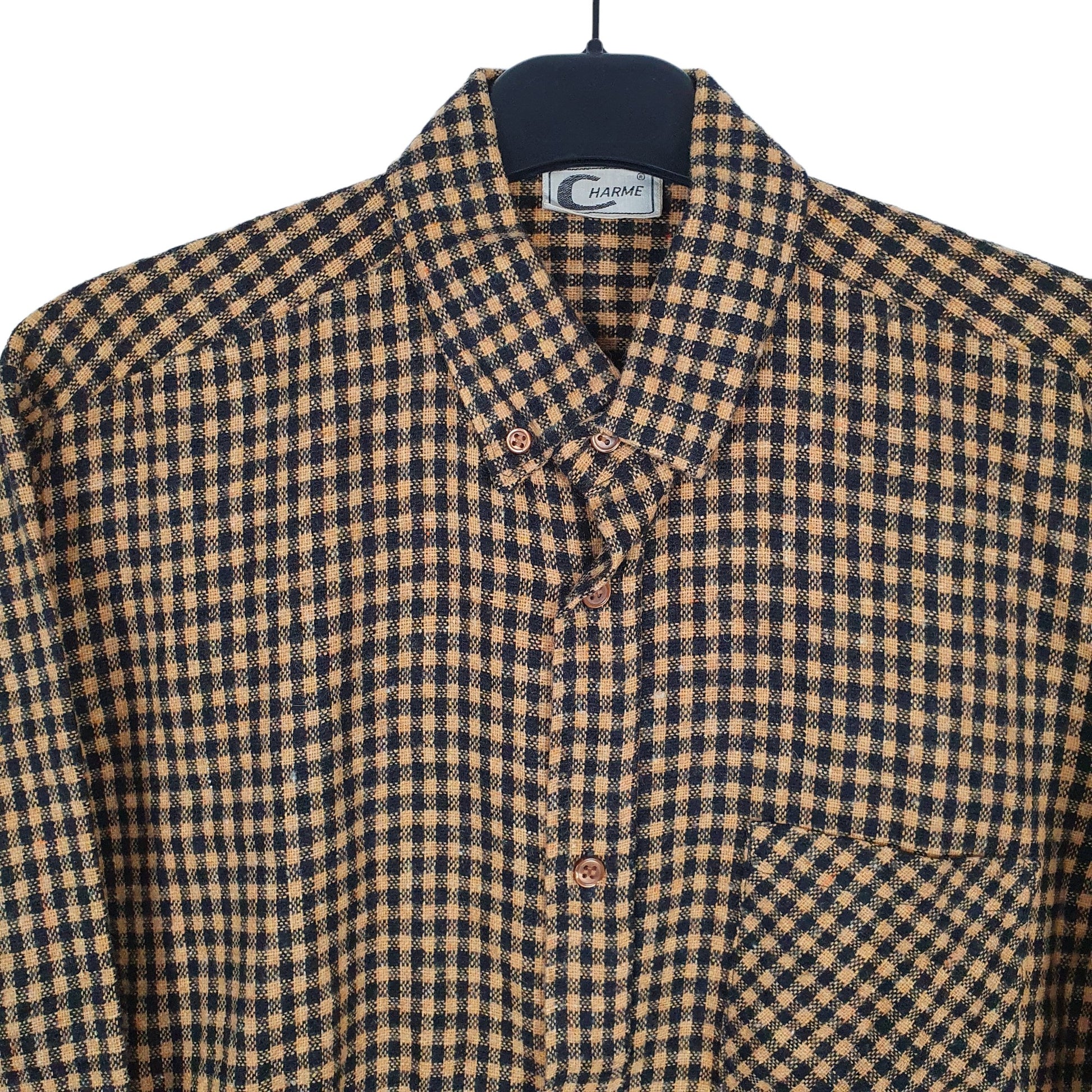 Charme Flannel Shacket Long Sleeve Regular Fit Check Shirt Yellow