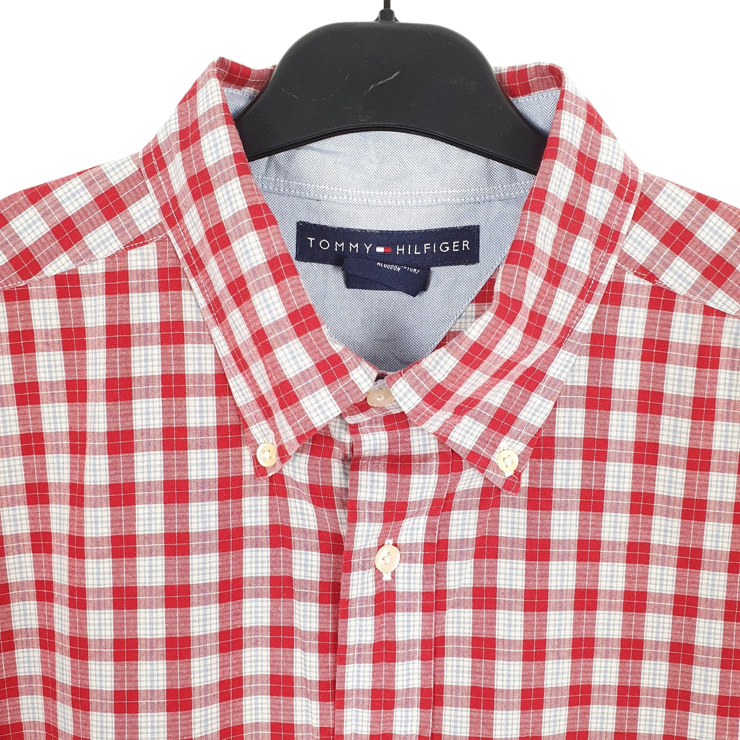 Tommy Hilfiger Short Sleeve Regular Fit Check Shirt Red
