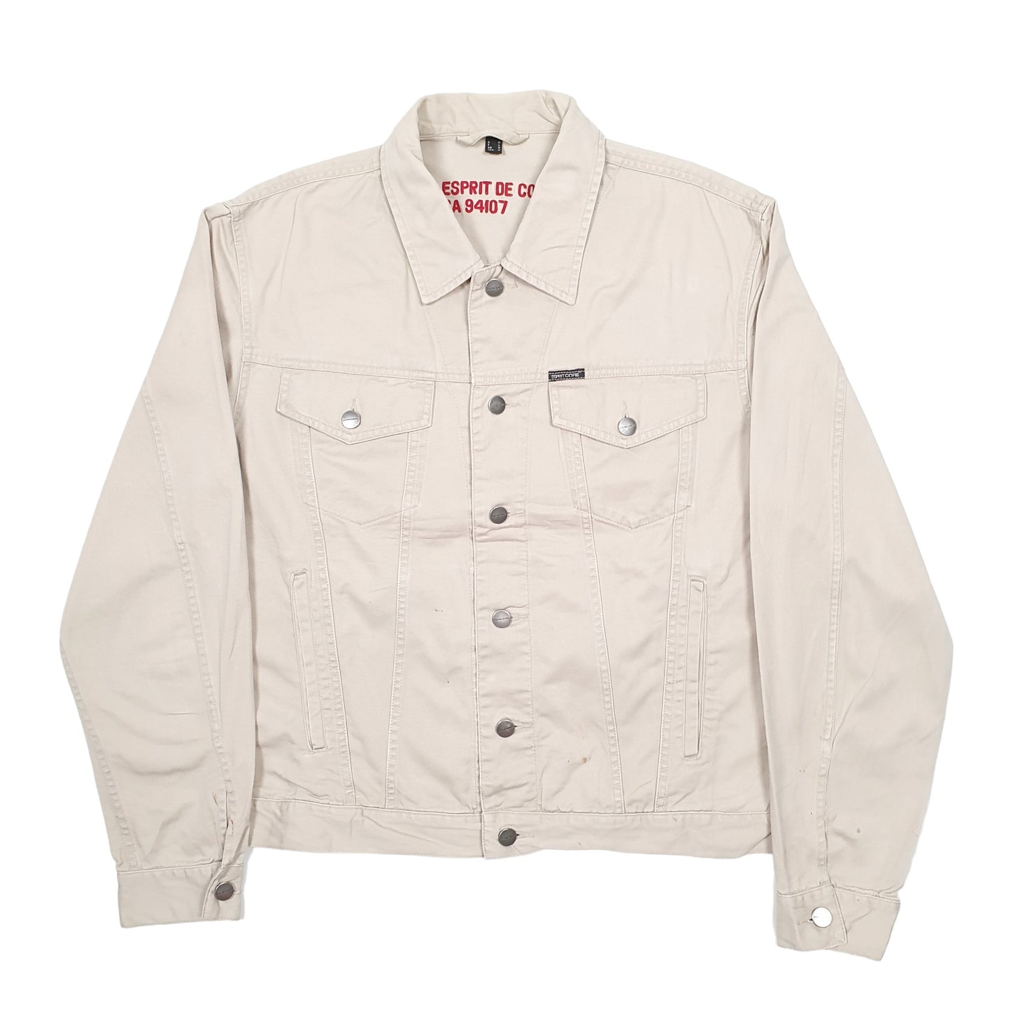 Mens Beige Esprit De Corp Trucker Denim Jacket Coat