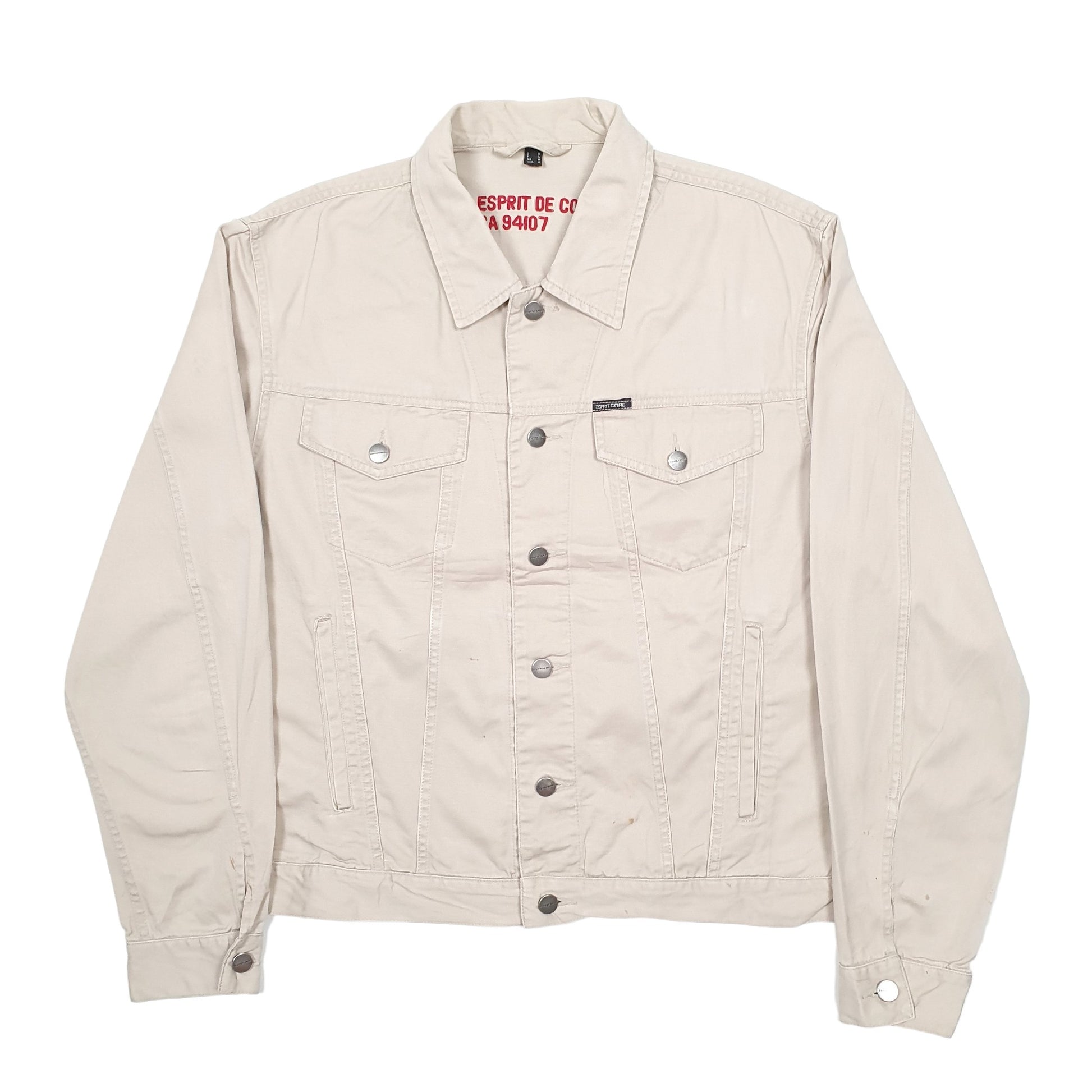 Mens Beige Esprit De Corp Trucker Denim Jacket Coat