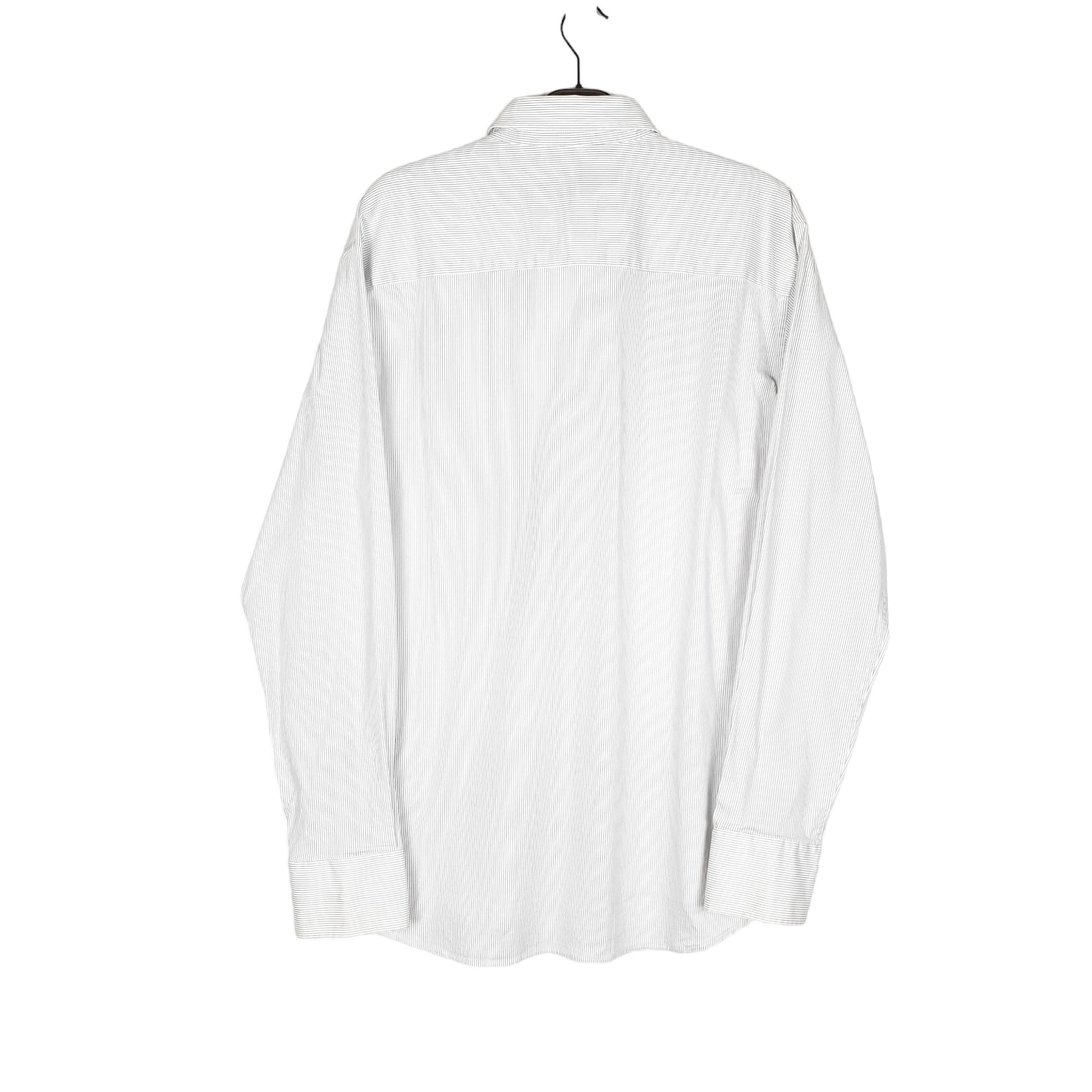 Georgio Armani Long Sleeve Regular Fit Striped Shirt Grey