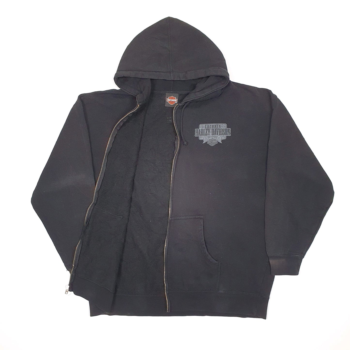 Mens Black Harley Davidson Motorcycles New Hampshire Full Zip Jumper