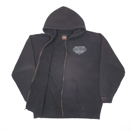Mens Black Harley Davidson Motorcycles New Hampshire Full Zip Jumper