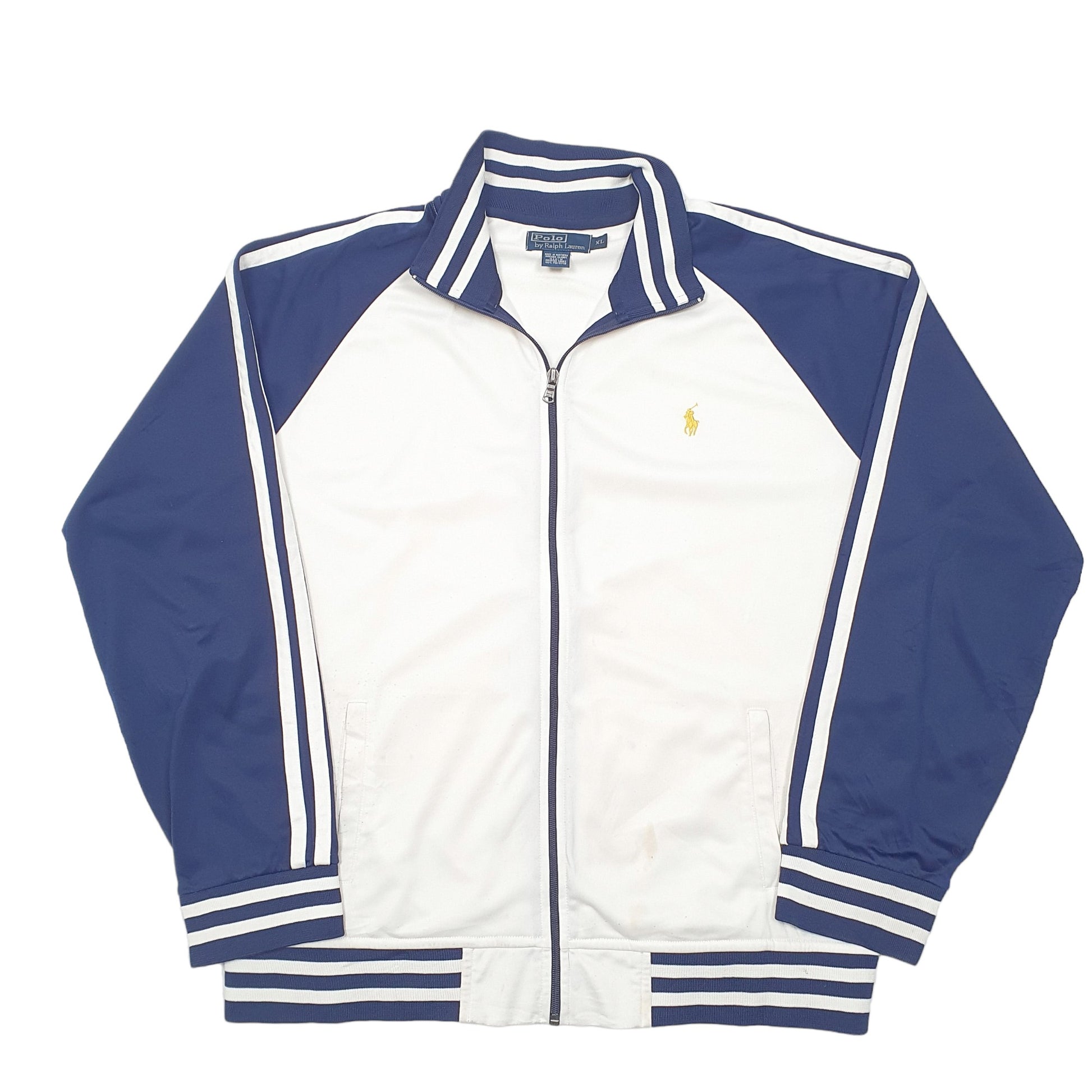 Mens White Polo Ralph Lauren Active Track Workout Full Zip Jumper