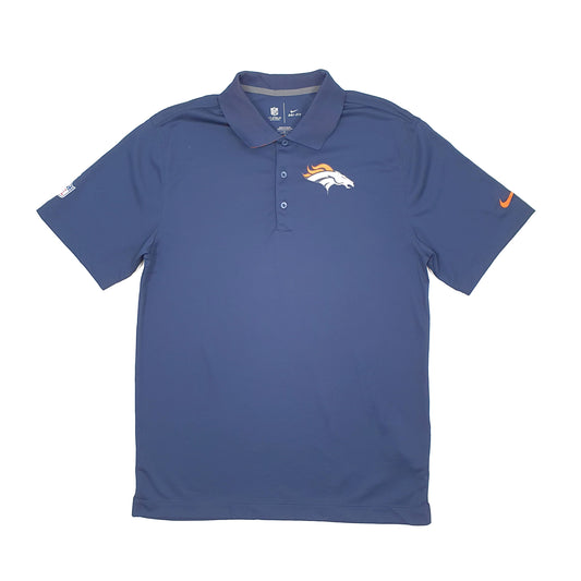 Nike NFL Denver Broncos Short Sleeve Polyester Polo Shirt Navy