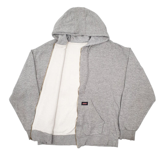 Mens Grey Dickies Hoodie Full Zip Jumper
