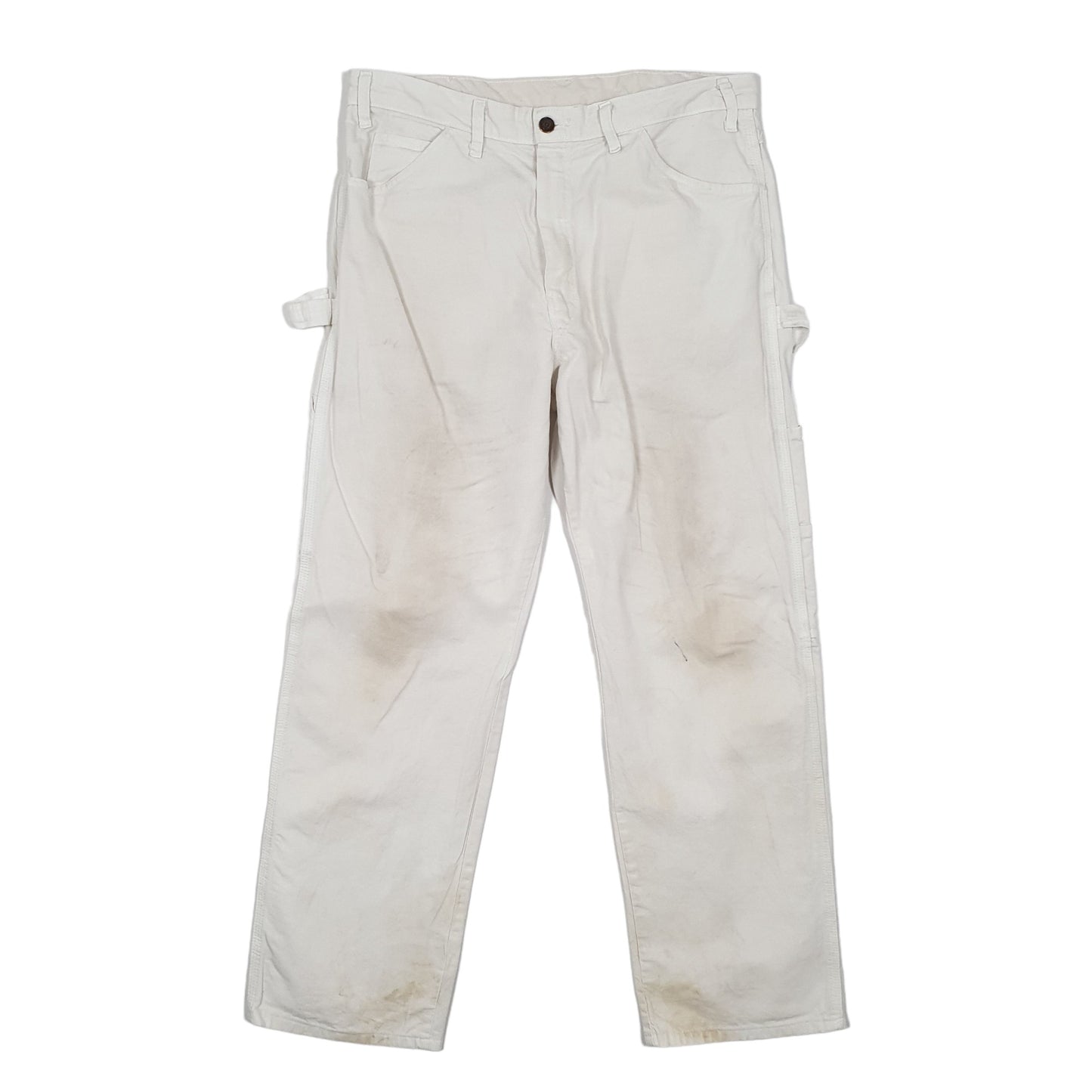 Mens Dickies White Carpenter Trousers W34 L29 White